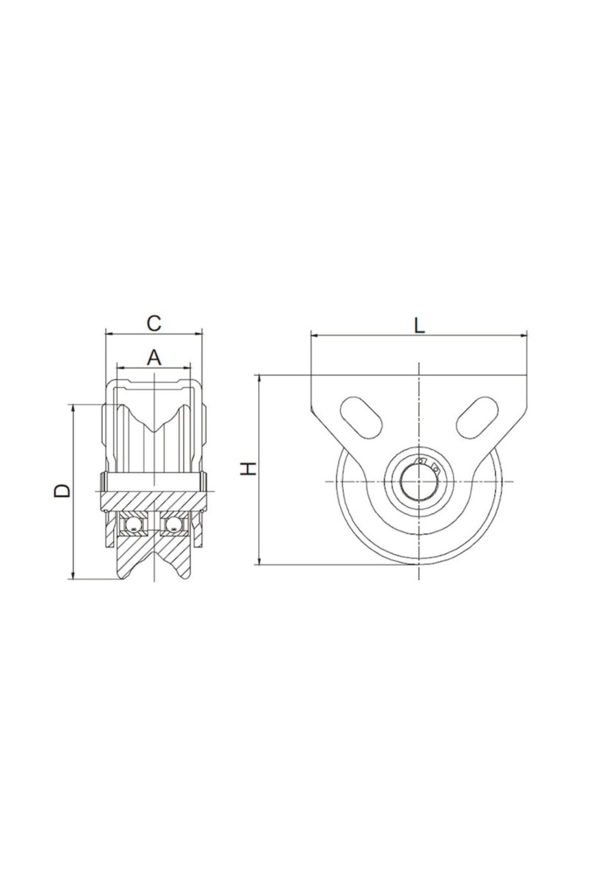 COBI SMART®-Multi-profile sliding roller, diameter 70 mm, with support and bearing for sliding gates 4