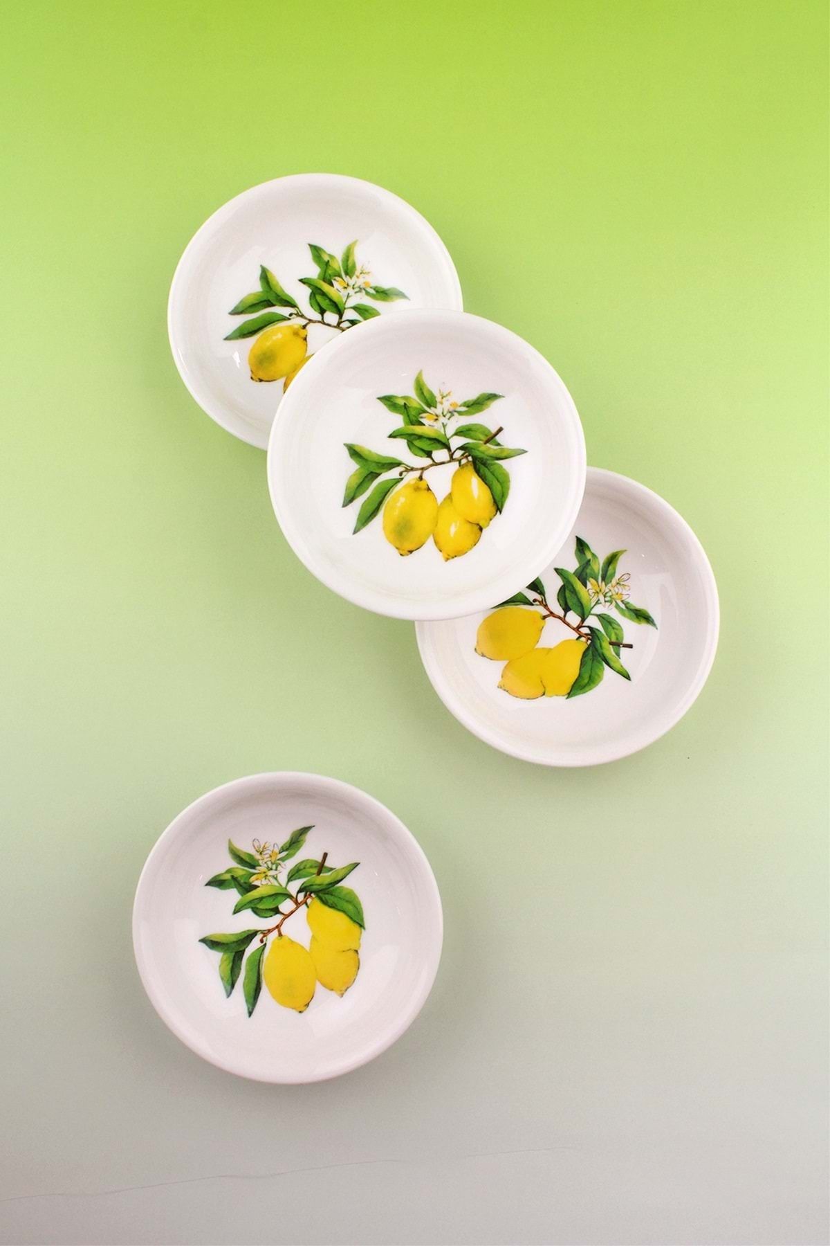 Bursa Porselen Dekor Lemon 4 parça porselen çerezlik