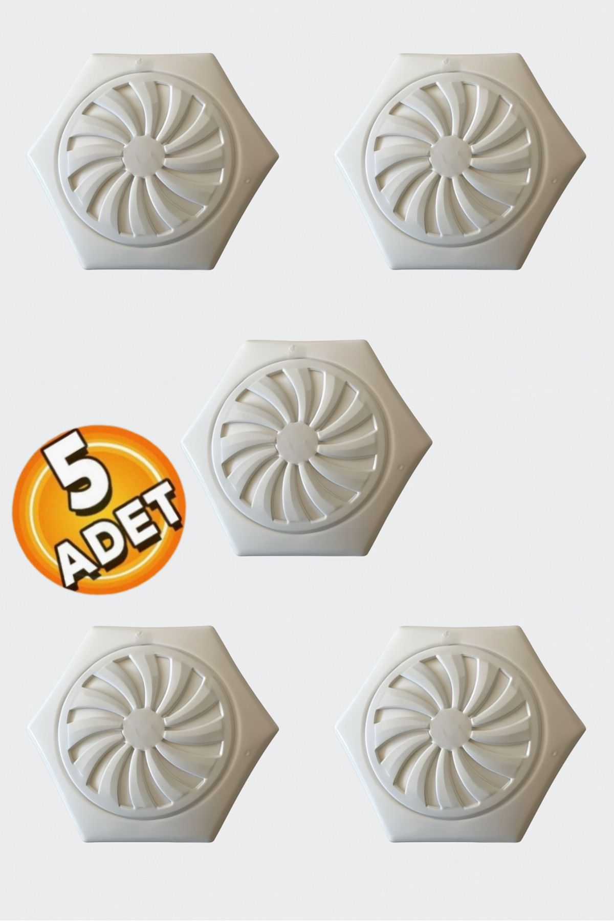 BEYAZ Baca Kapağı Havalandırma Kombi Soba Kapağı Beyaz (5 Adet)