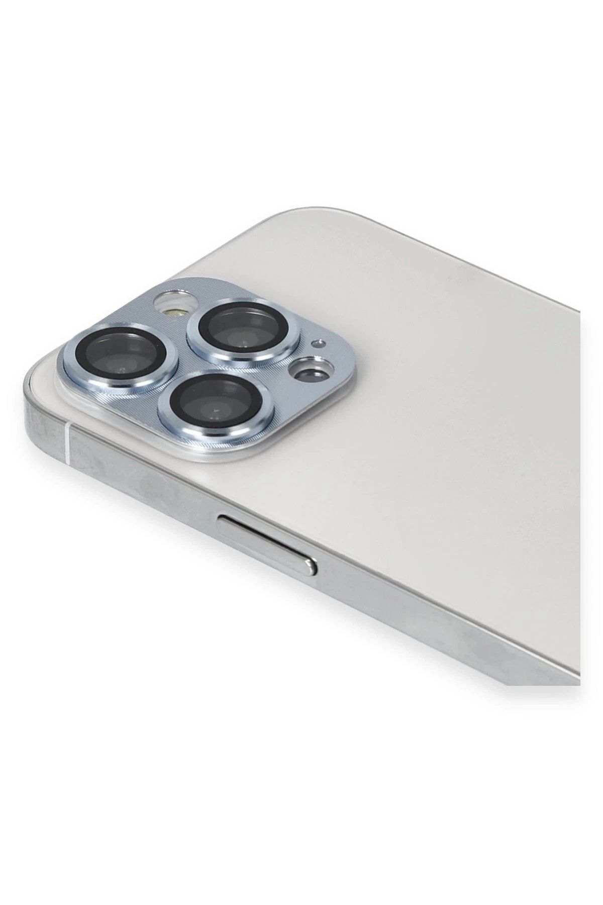 Toptan Bulurum iPhone 13 Pro Max Uyumlu Pers Alüminyum Kamera Lens - Sierra Blue
