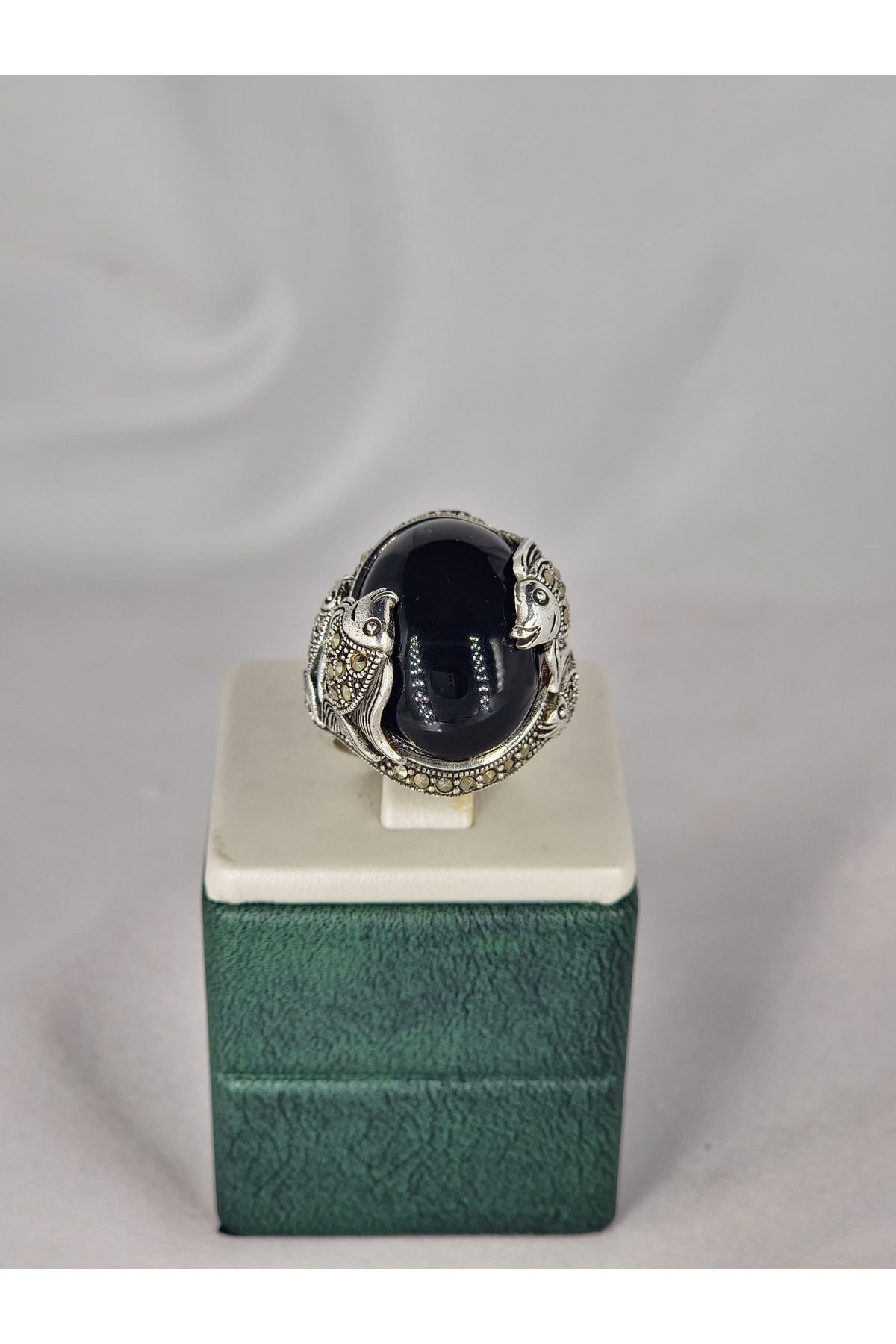 collawood Obsidyen taşlı Gümüş Yüzük