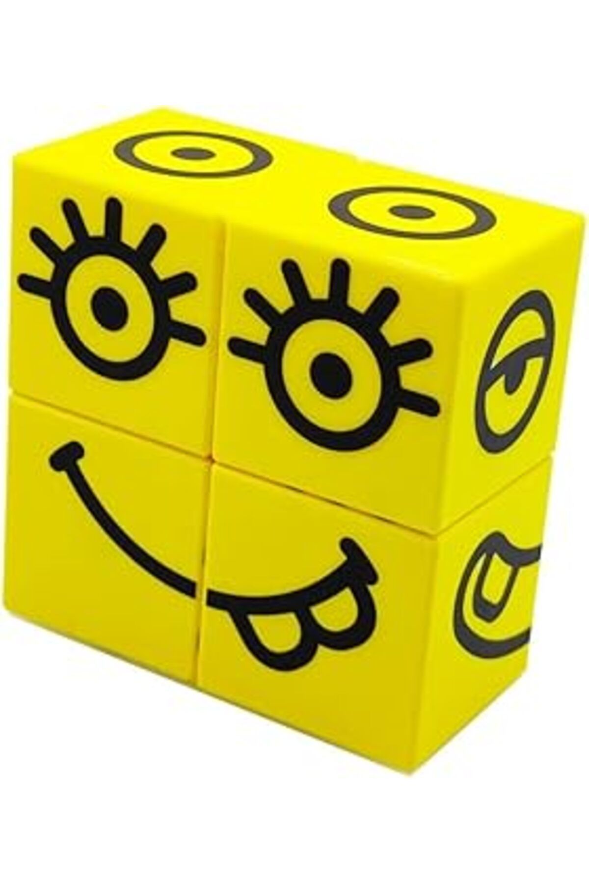 Pazarcan Küpss Manyetik Puzzle Suratlar - 4 Mıknatıslı Küp - Emojiler - Duygular