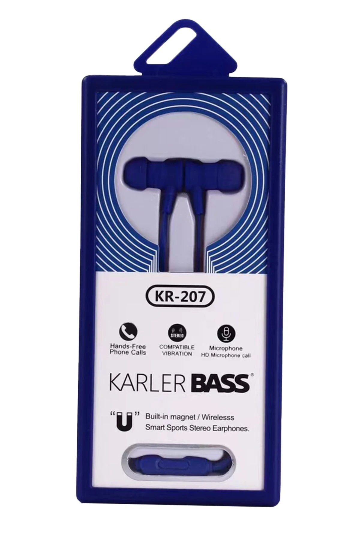 Toptan Bulurum KR-207 Mıknatıslı Kablolu Kulaklık - Lacivert