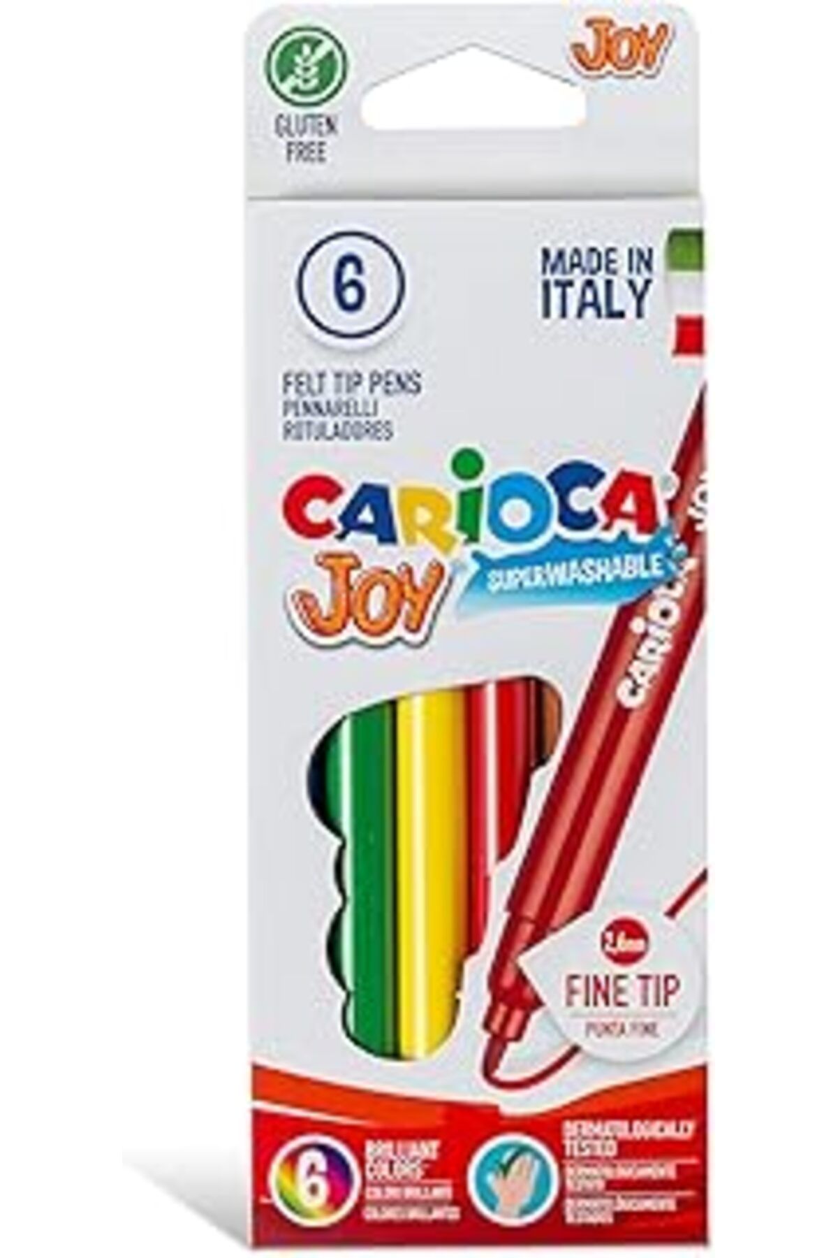 Mu Art Ahşap Carioca Joy Süper Yıkanabilir Keçeli Boya Kalemi 6'Li