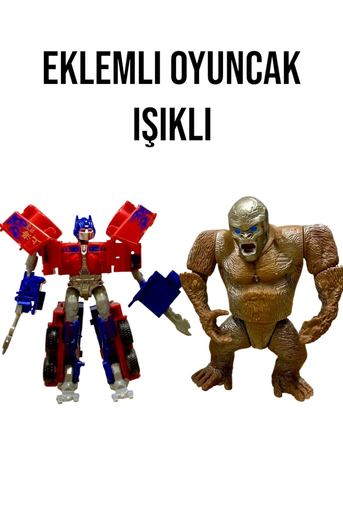 Furkan Toys Transformers arabaya dönüşen Optimus Prime ve goril eklemli figür oyuncak 20Cm