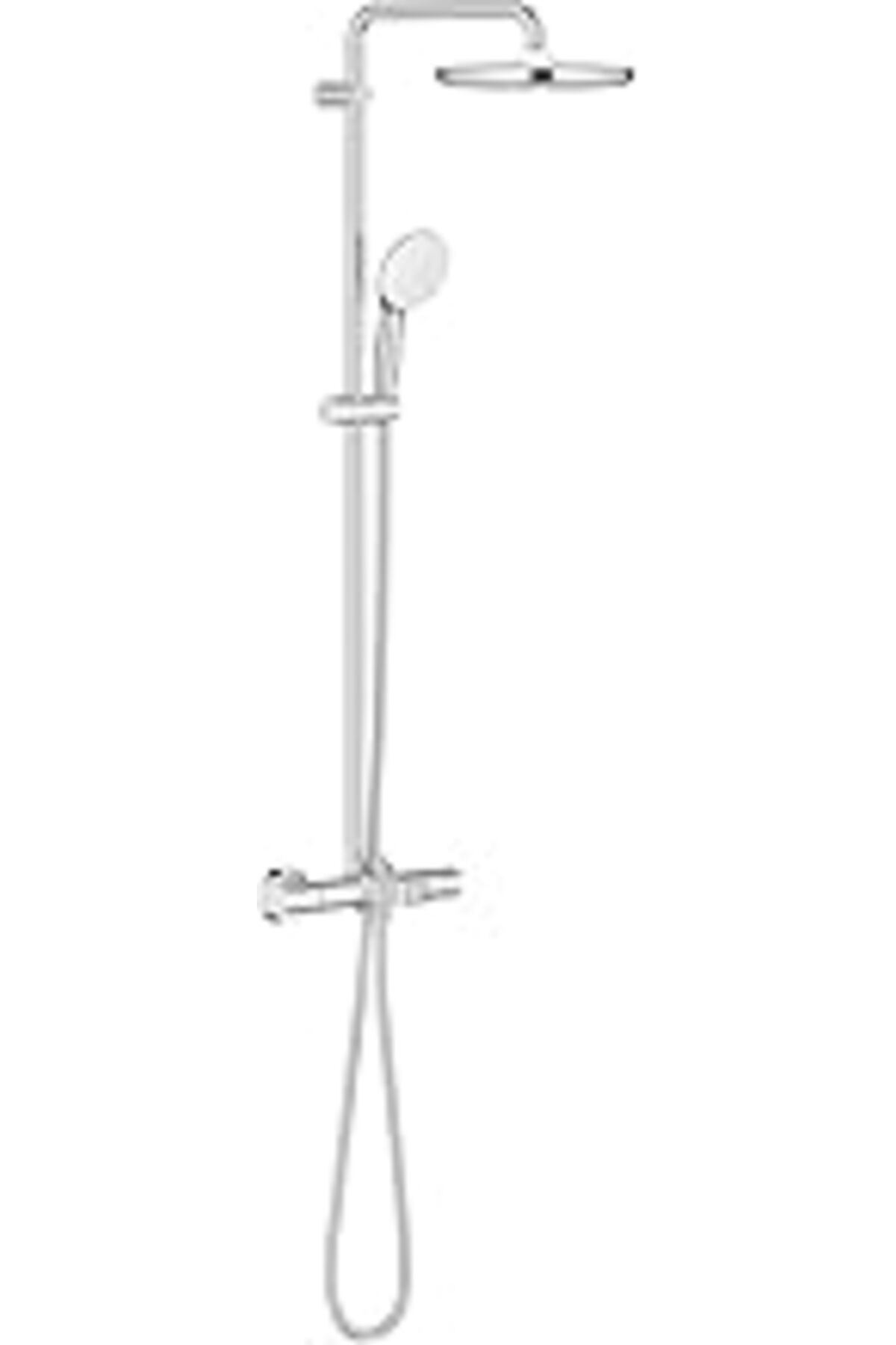 Pazarcan Tempesta System 250 Cube Duvara Monte Termostatik Bataryalı Duş Sistemi 26978001