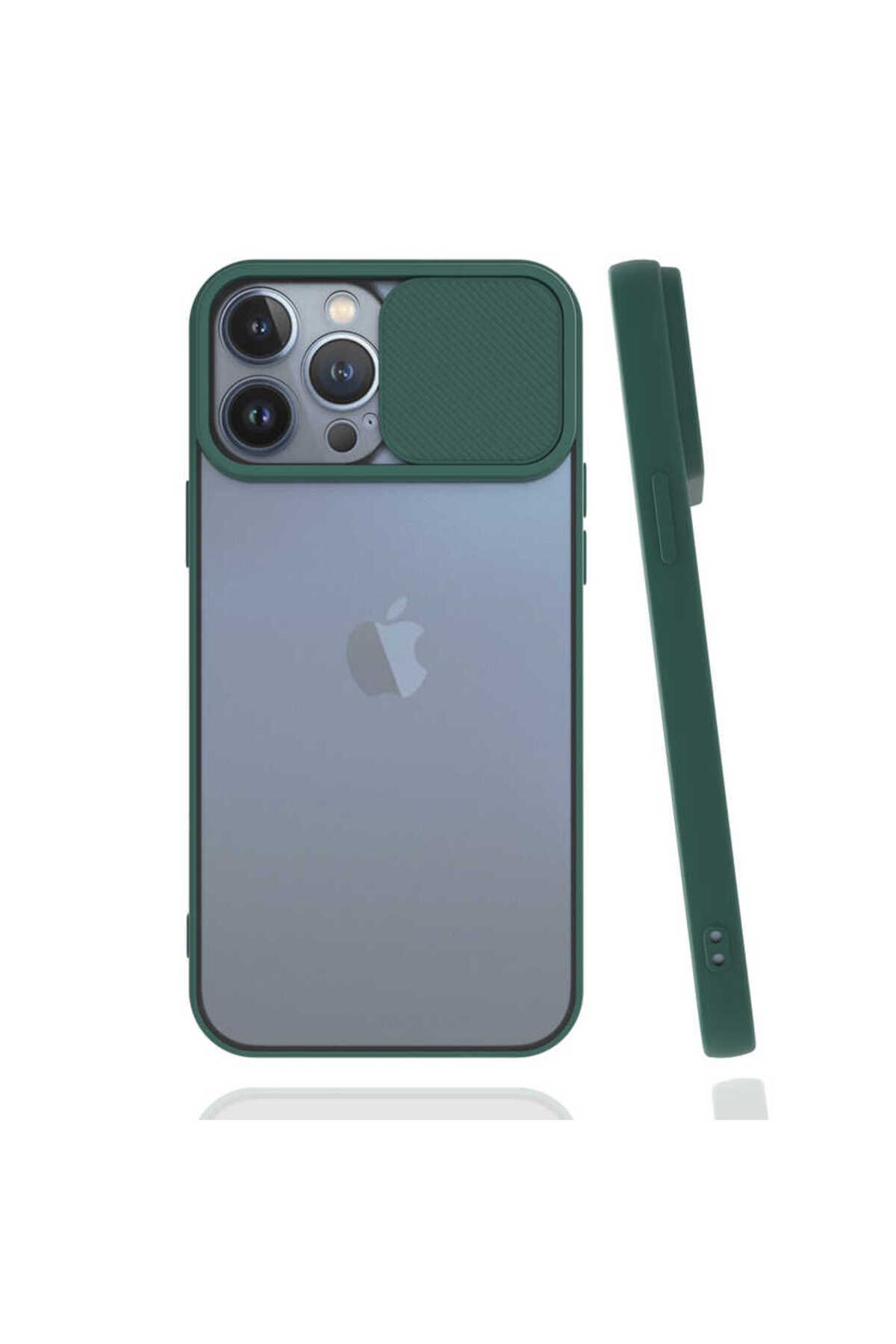 halkhouse Apple iPhone 13 Pro Max Kılıf Kamera Korumalı Sürgülü Renkli Sert Esnek Silikon Lensi Kapak