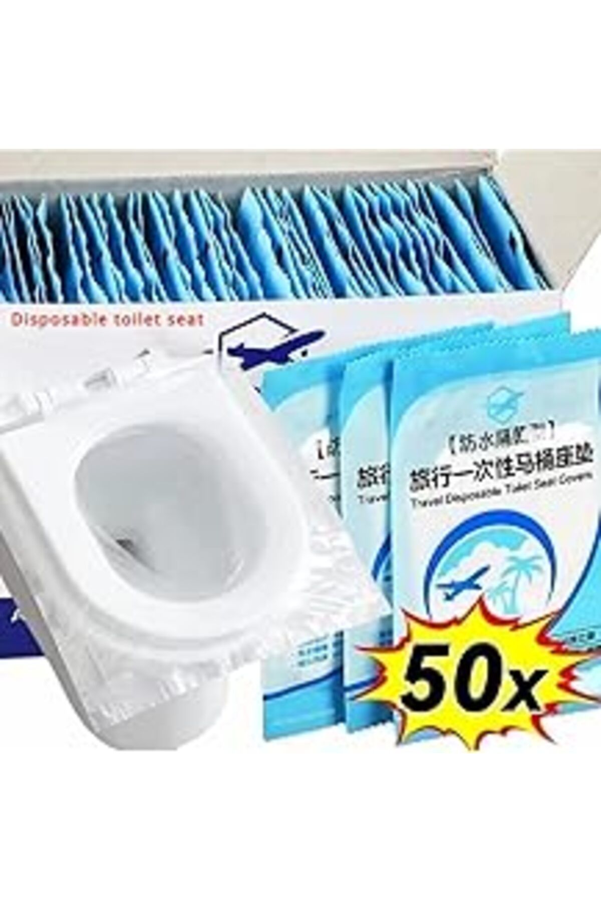 Pazarcan Tineke 50 Adet Tek Kullanımlık Klozet Örtüsü Klozet Poşeti Klozet Kapak Örtüsü Dispenseri