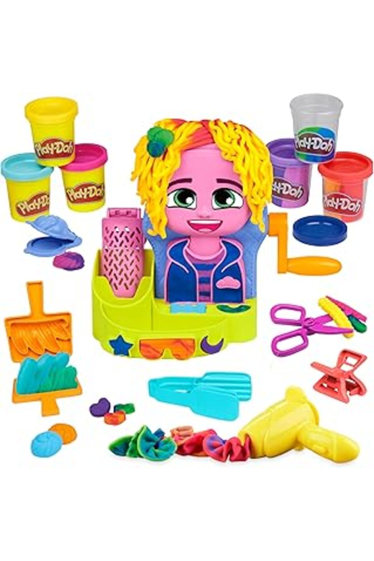 Mu Art Ahşap Play-Doh Renkli Kuaför Salonu Oyun Hamuru Seti, 6 Kutu, 3 Yaş Ve Üzeri Kız Ve Erkek Çocuklar İçin O