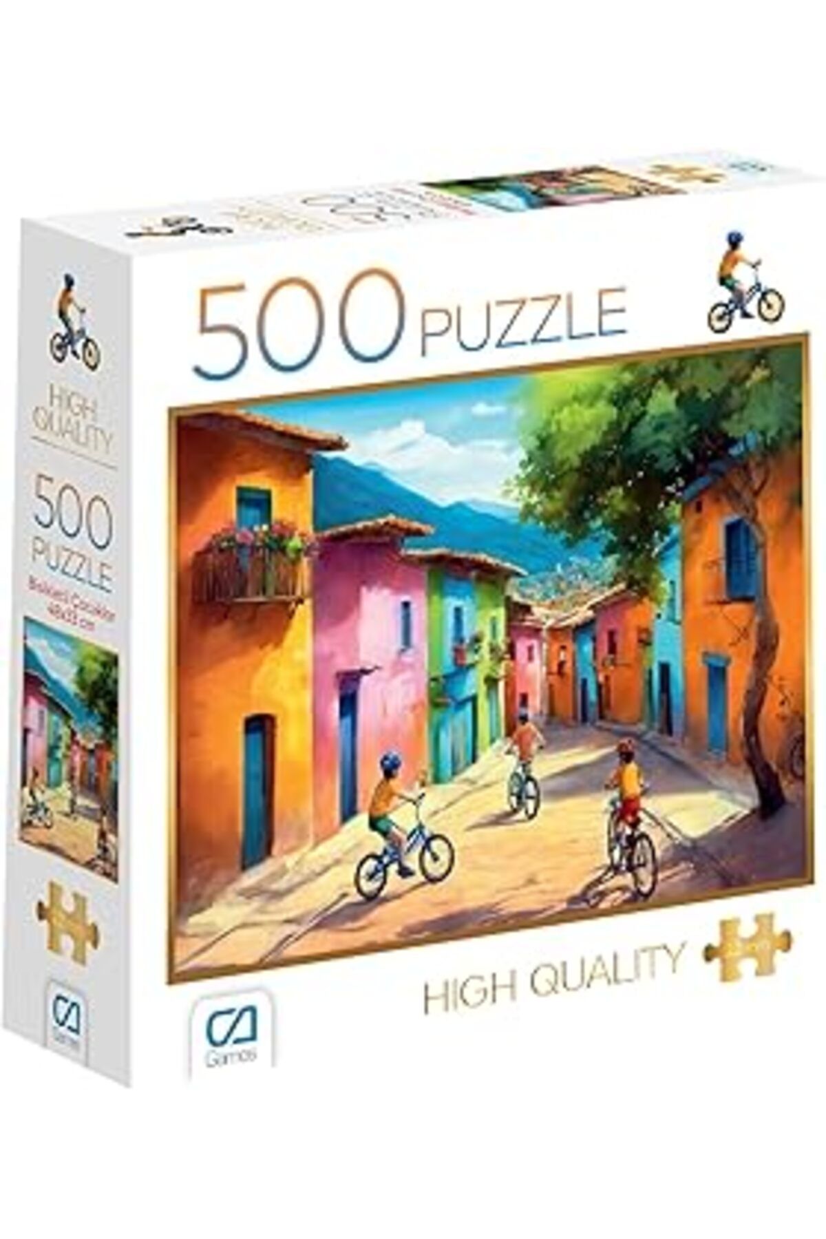 Pazarcan Ca Games Bisikletli Çocuklar 500 Parça 2,2Mm Kalınlık 33X48Cm Profesyonel Hobi Puzzle Yapboz Serisi