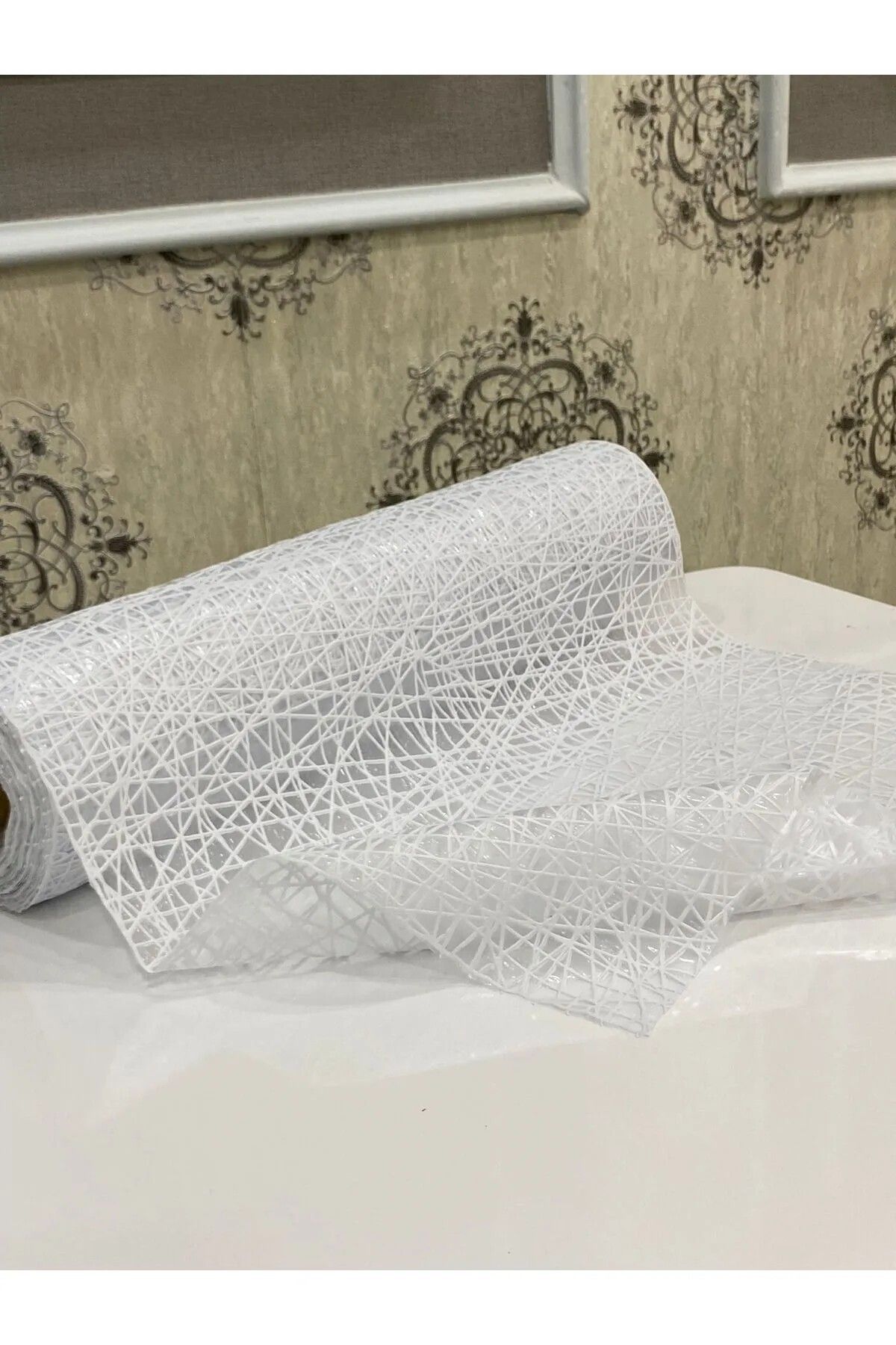 Rona Home Pvc Şeffaf Kaplama Kaydırmaz Dolap Içi Kaymaz Çok Amaçlı Çekmece Raf Örtüsü BEYAZ