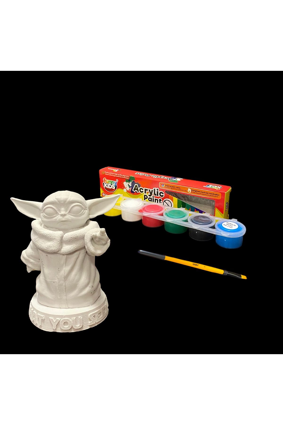 Tasarloxi Çocuk Etkinlik Yoda Objeli 6 Renk Boyama Seti
