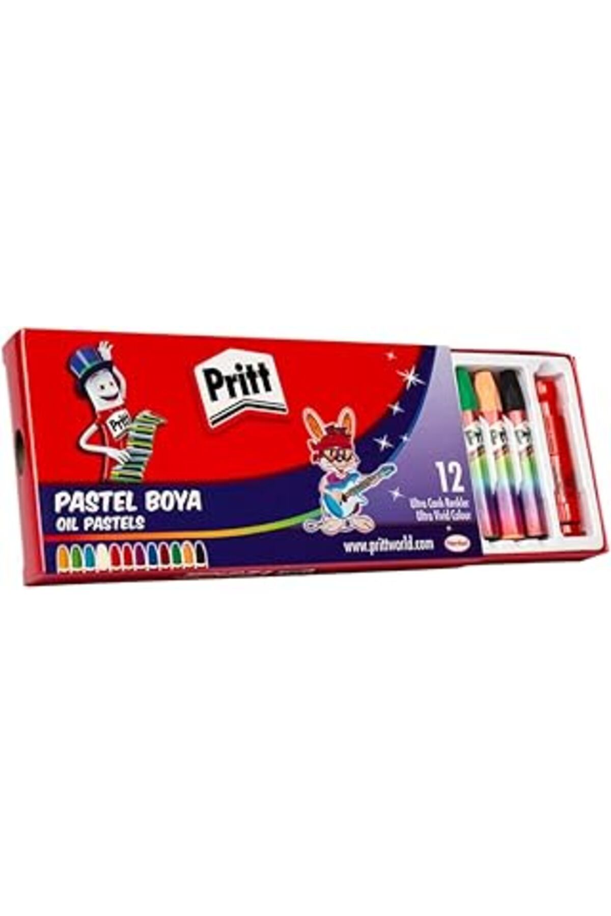 Mu Art Ahşap Pritt 12'Li Pastel Boya - Karton Kutu