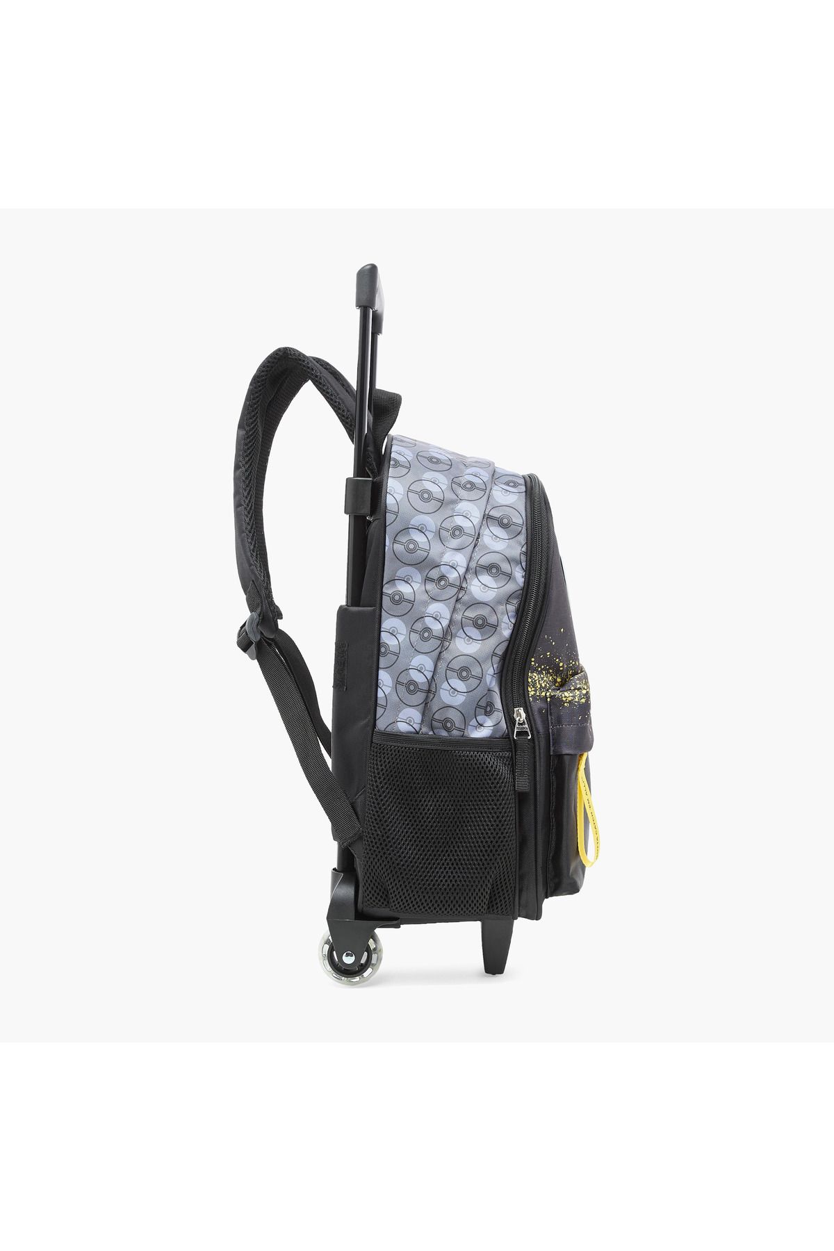 Pokemon-Pikachu Print Trolley Backpack with Retractable Handle and Zip Closure - 16 inches 7