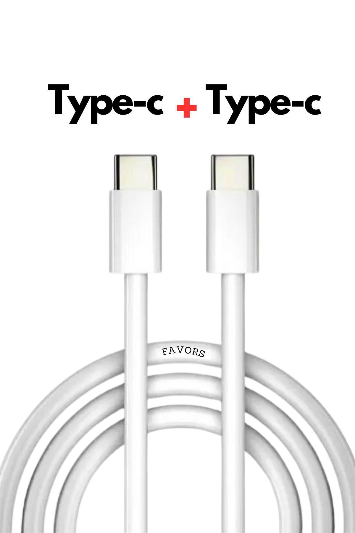 Ekospot Type-c Şarj Kablosu Çift Taraflı Type-c To Type-c Hızlı Şarj Kablosu İki Ucu Type-c Kablo 1 Metre