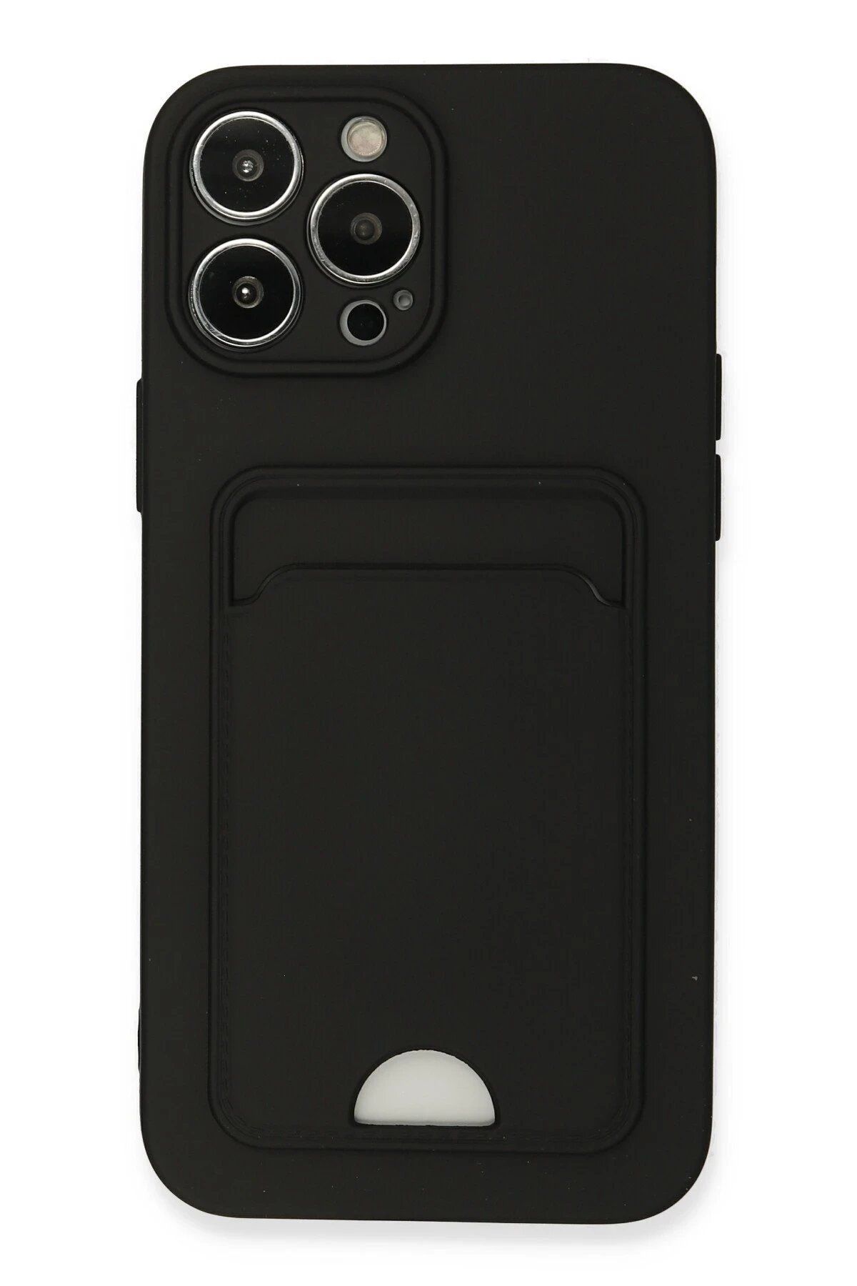 Toptan Bulurum iPhone 13 Pro Max Kılıf Kelvin Kartvizitli Silikon - Siyah