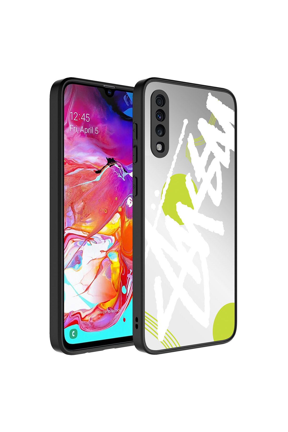 halkhouse Samsung Galaxy A70 Kılıf Aynalı Desenli Kamera Korumalı Parlak Sert Silikon Esnek Renkli Mirror Kapa