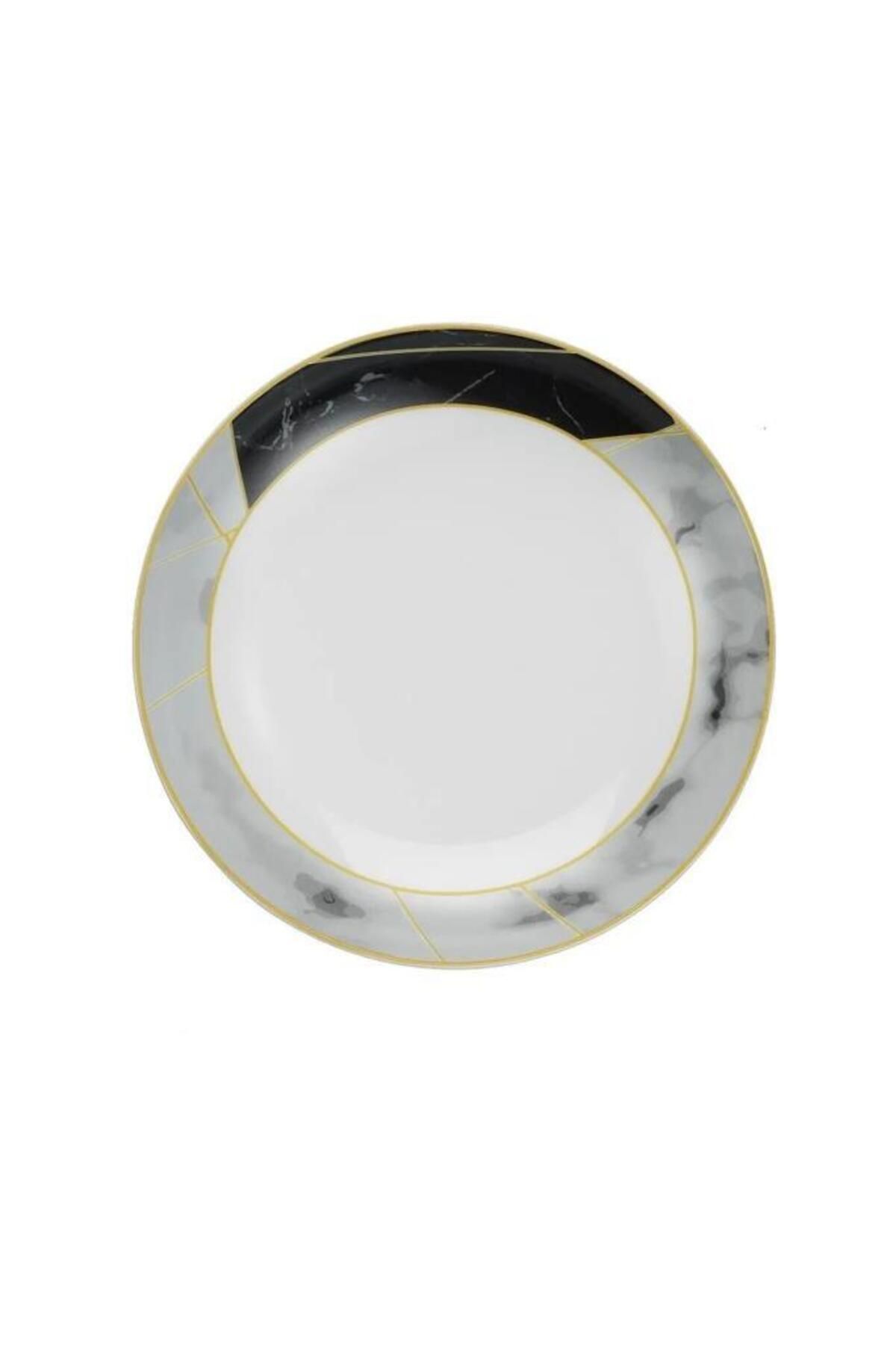 Kütahya Porselen Marble 6 Kişilik Yemek Tabağı 21 Cm