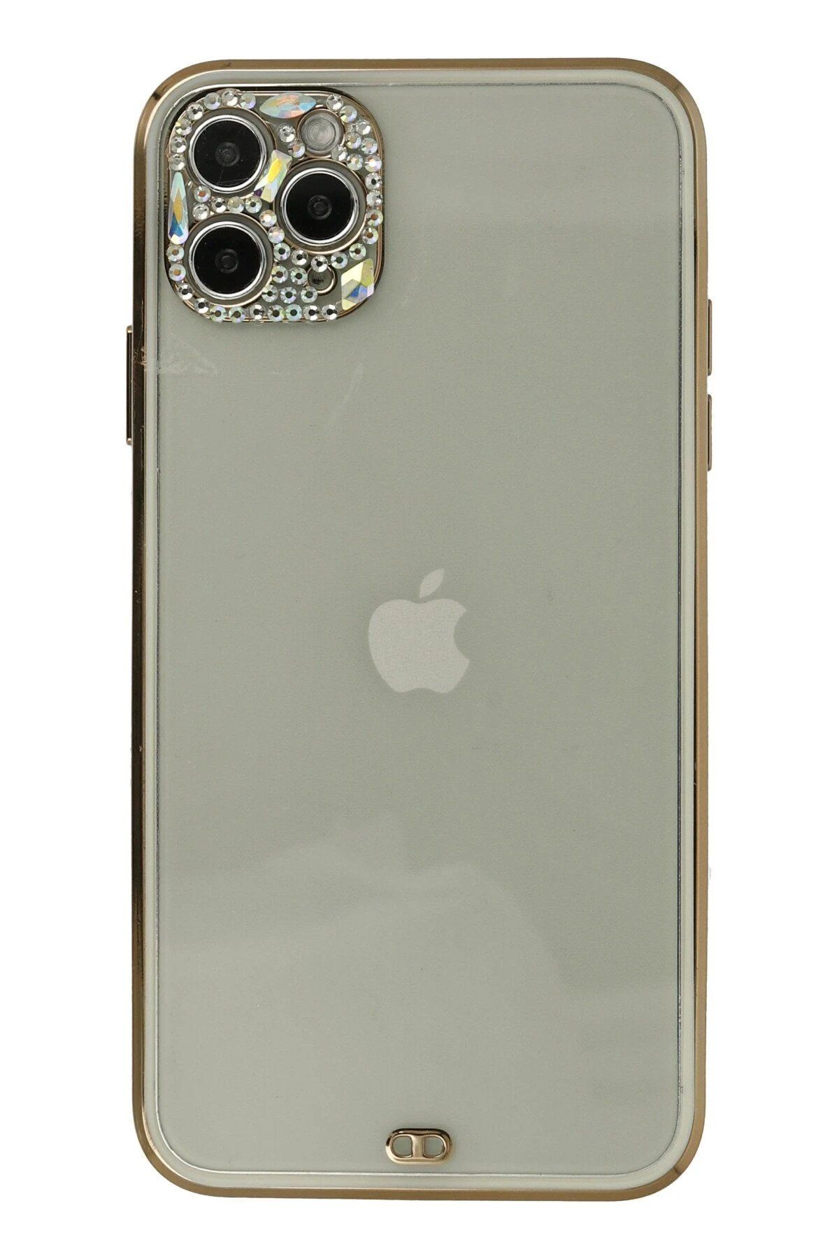 Toptan Bulurum iPhone 11 Pro Kılıf Liva Taşlı Silikon - Beyaz