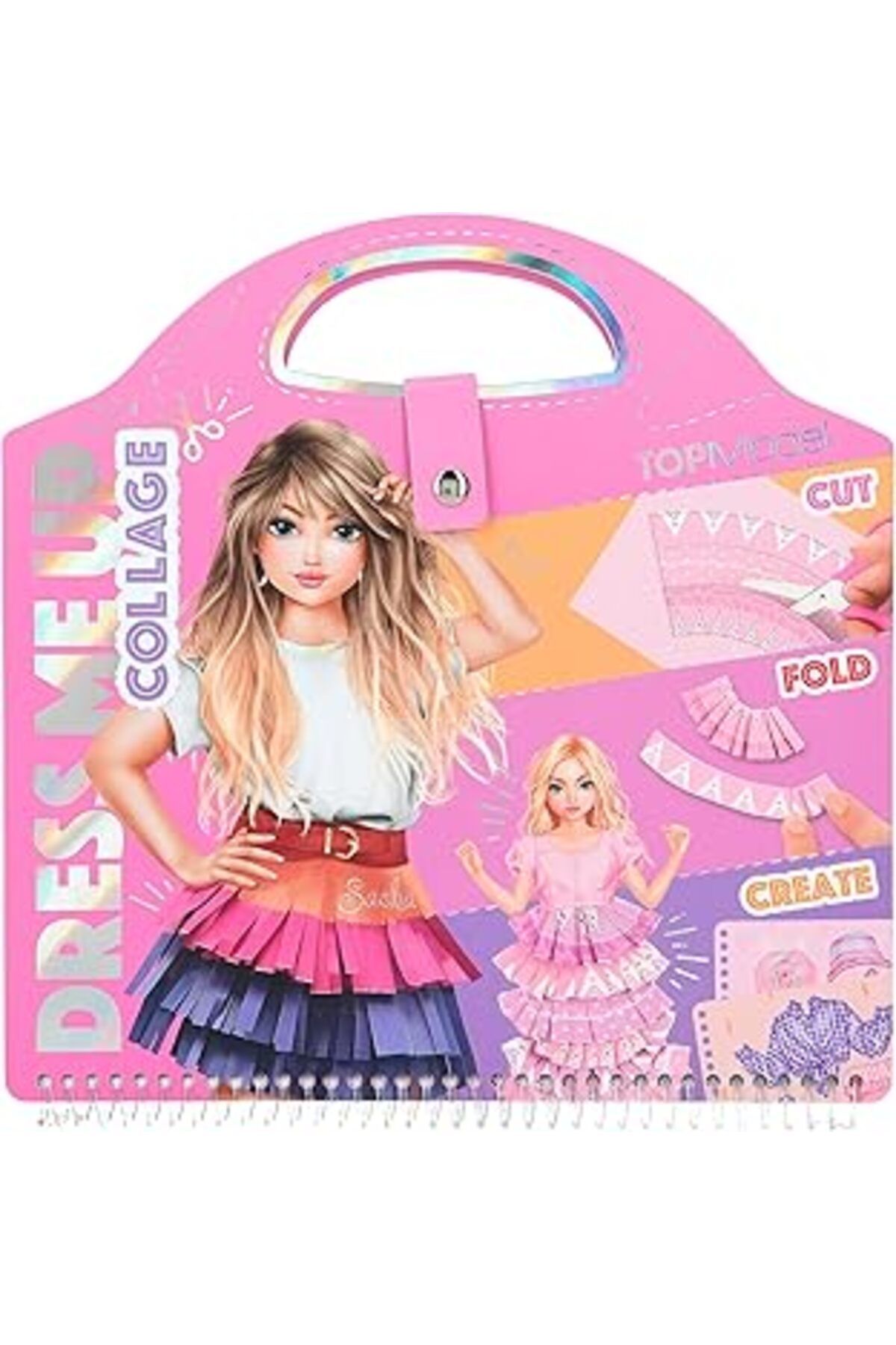 Qedii Zestaw Dress Me Up Collage Book Top Model, W Kształcie Torebki, Z Naklejkami I Kolorowymi Papierami