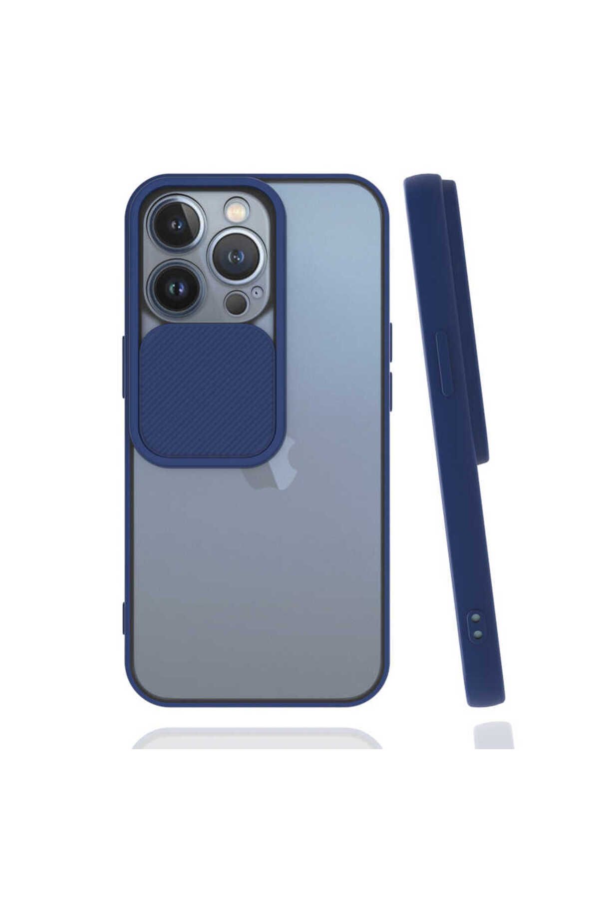 halkhouse Apple iPhone 13 Pro Kılıf Kamera Korumalı Sürgülü Renkli Sert Esnek Silikon Lensi Kapak