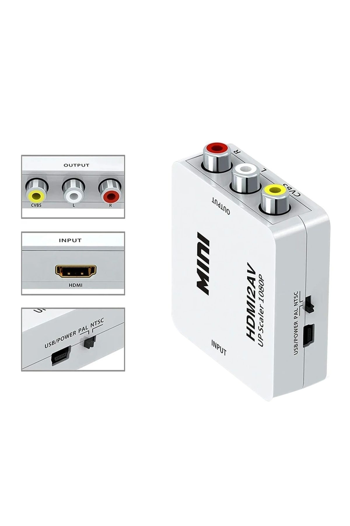 shopwave HDMI TO RCA MİNİ MODEL 1920X1080 PLASTİK KASA ÇEVİRİCİ KONVERTÖR (5047)