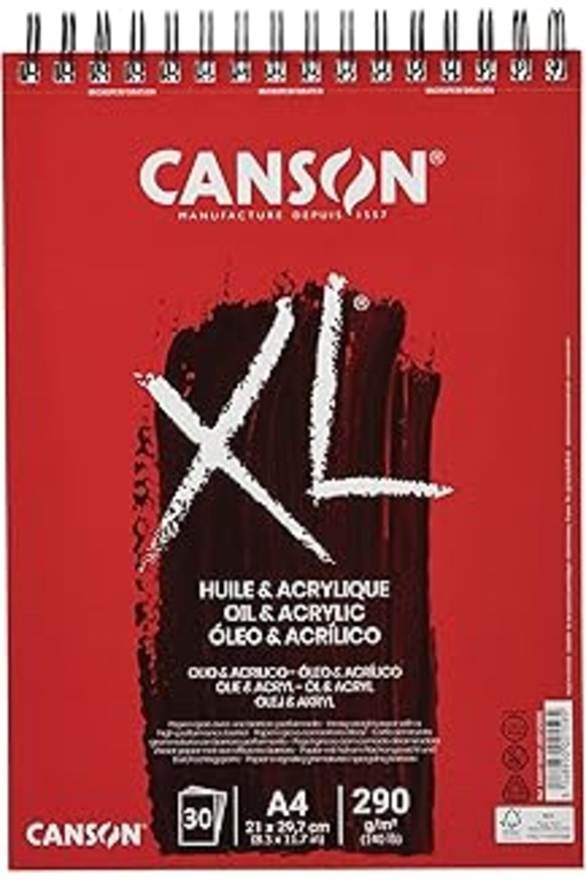 Qedii Canson Xl® Huile & Acrylique, Yağlı Ve Akrilik Boya Bloğu, Din A4, 30 Yaprak, 290 G/M²