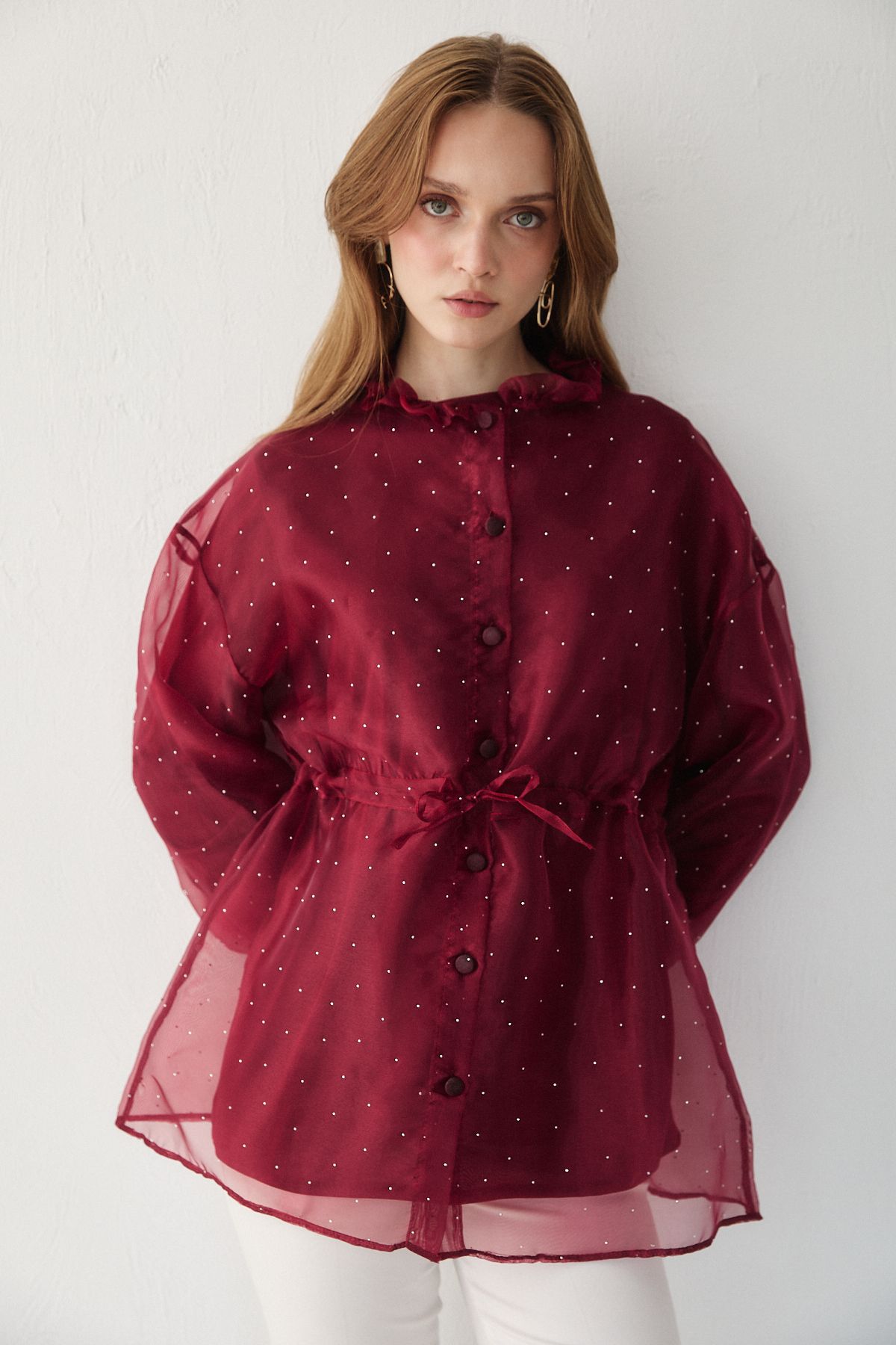 Melike Tatar Taşlı Organze Kap 32-3508-1