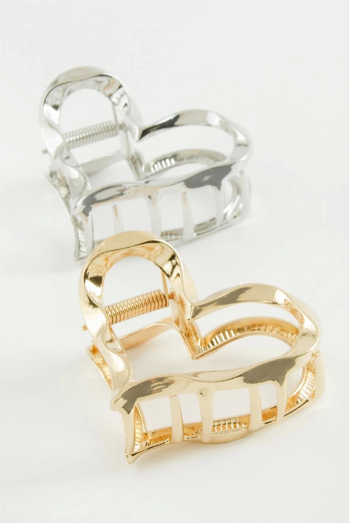 ÖYKÜ VE YİĞİT Kalp Burgulu Metal Mandal Toka 6 cm
