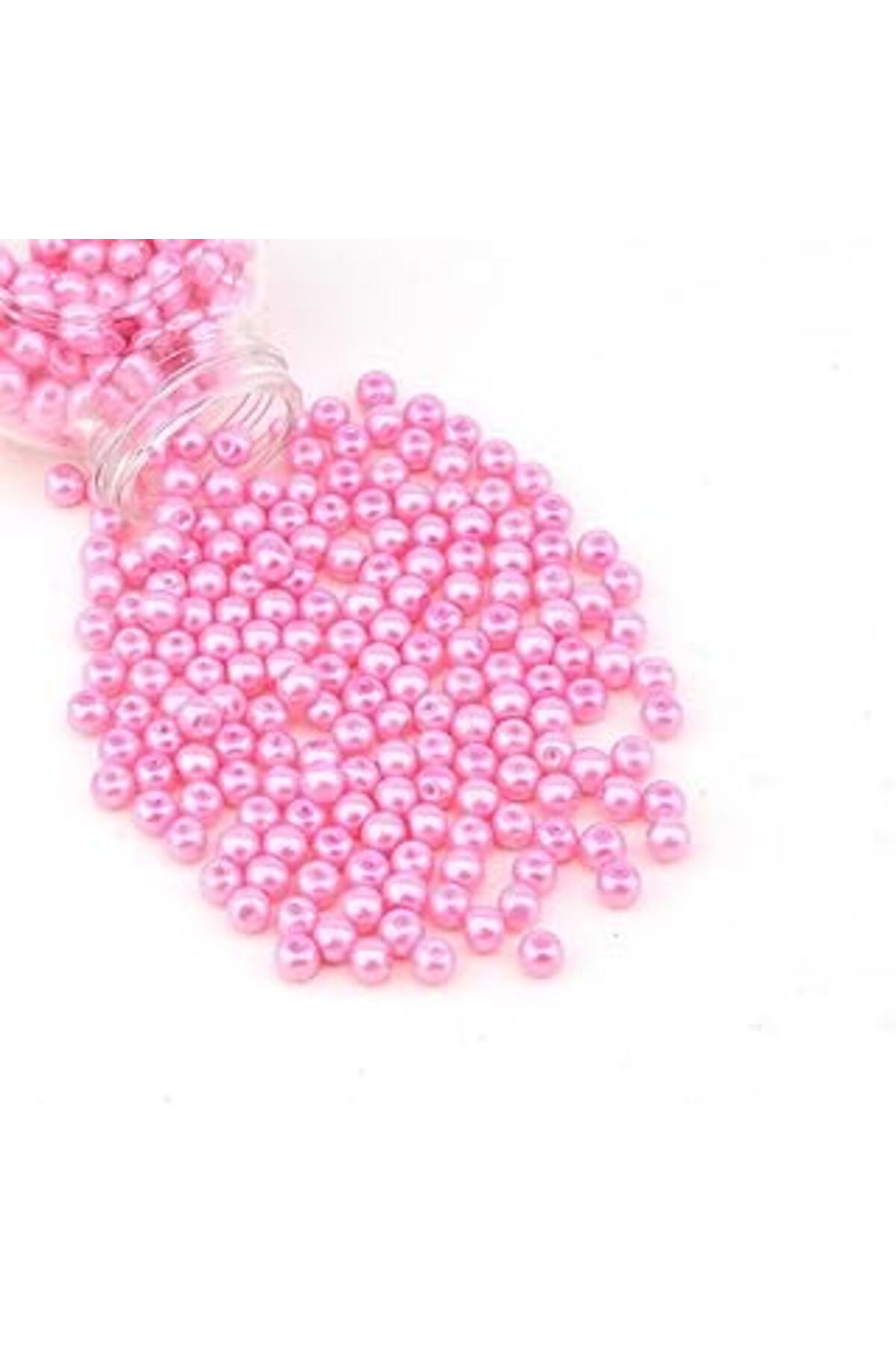 Qedii Benim Marifetlerim - Pembe Delikli Inci Boncuk 7 Mm