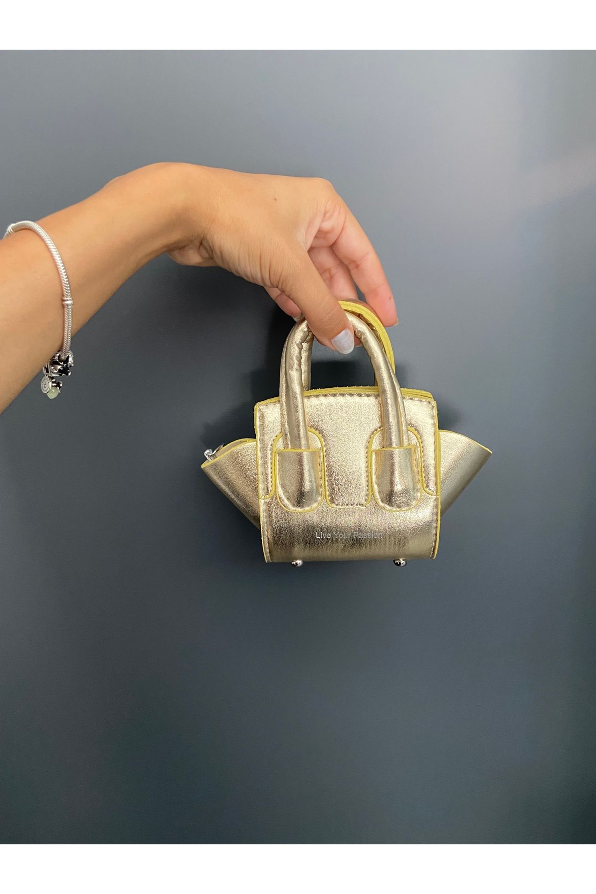 Melos Butik Kadın Gold Zincir Askılı Mini El Ve Çapraz Çanta