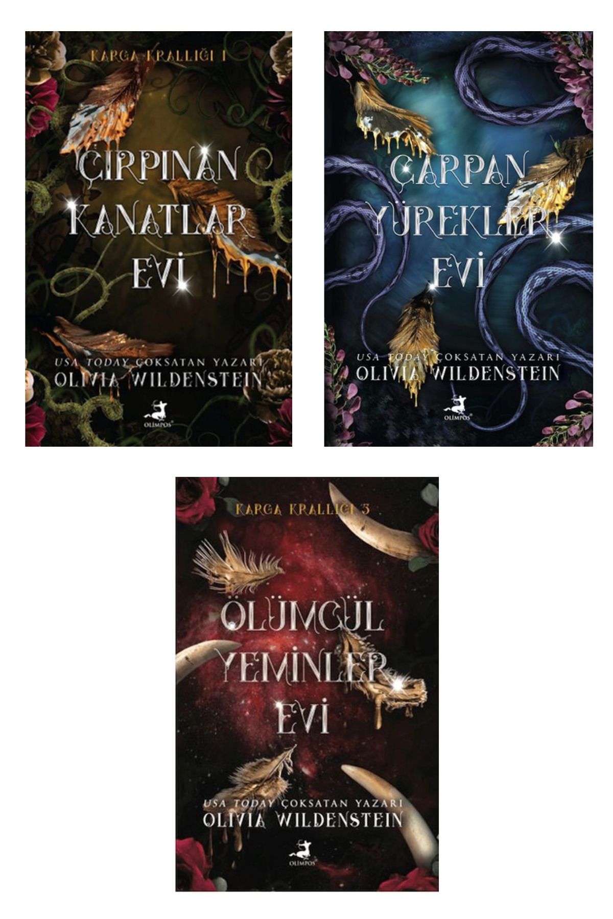 Olimpos Yayınları Karga Krallığı Serisi 3 Kitap (Çarpan Yürekler Evi - Çırpınan Kanatlar Evi - Ölümcül Yeminler Evi)