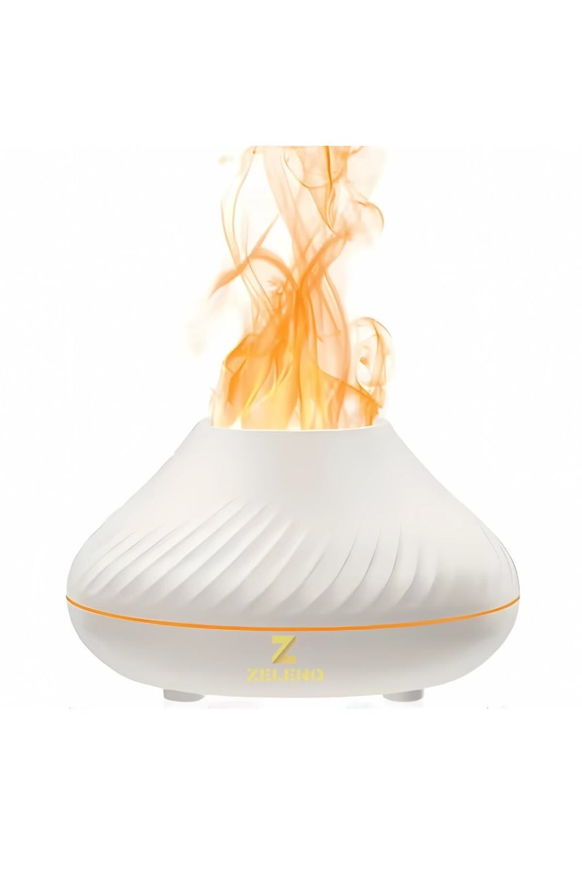 Z Zeleno-Umidificator cu difuzor de uleiuri esențiale, design cu LED-uri cu flacără, 130 ml, negru, include ulei esențial 2
