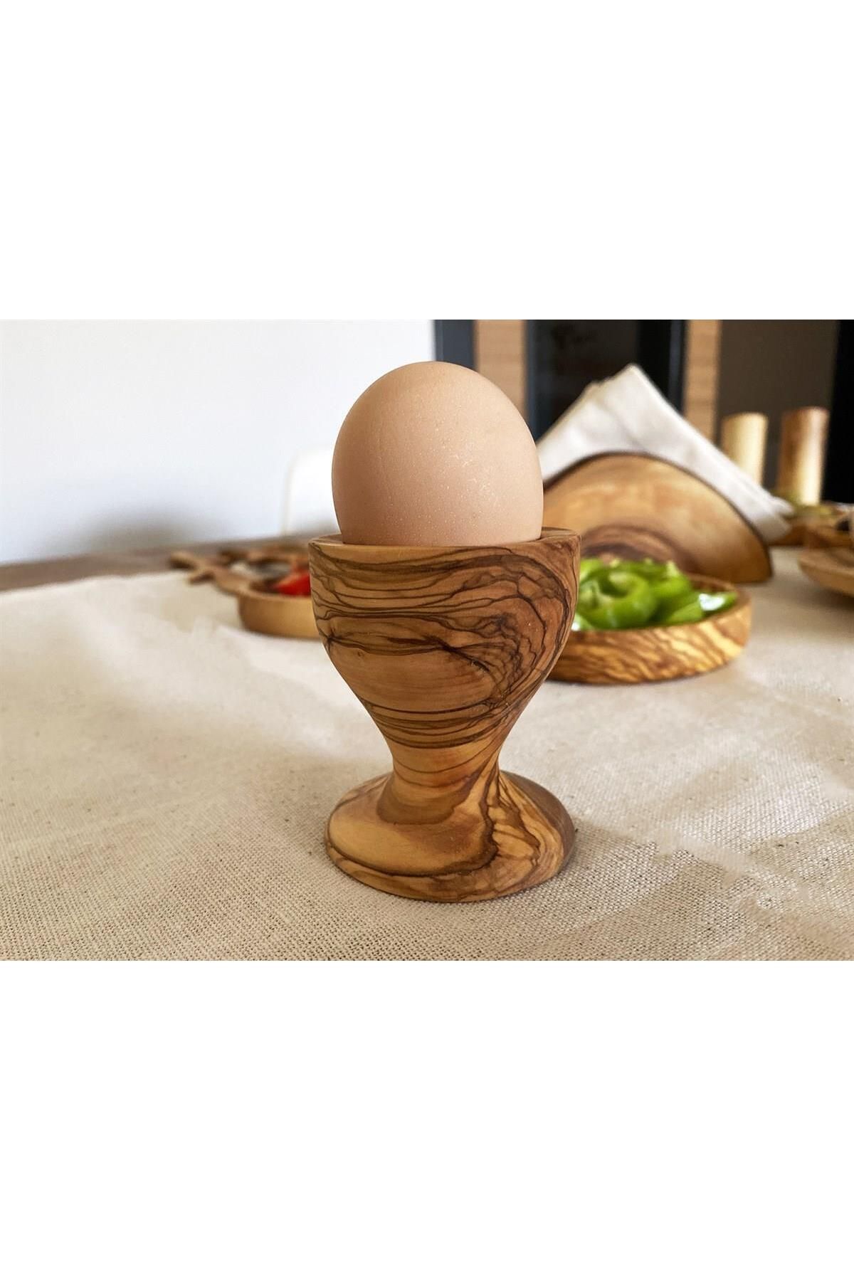 Zethome Zeytin Ağacı Ahşap Ayaklı Yumurtalık 2'Li 6 cm