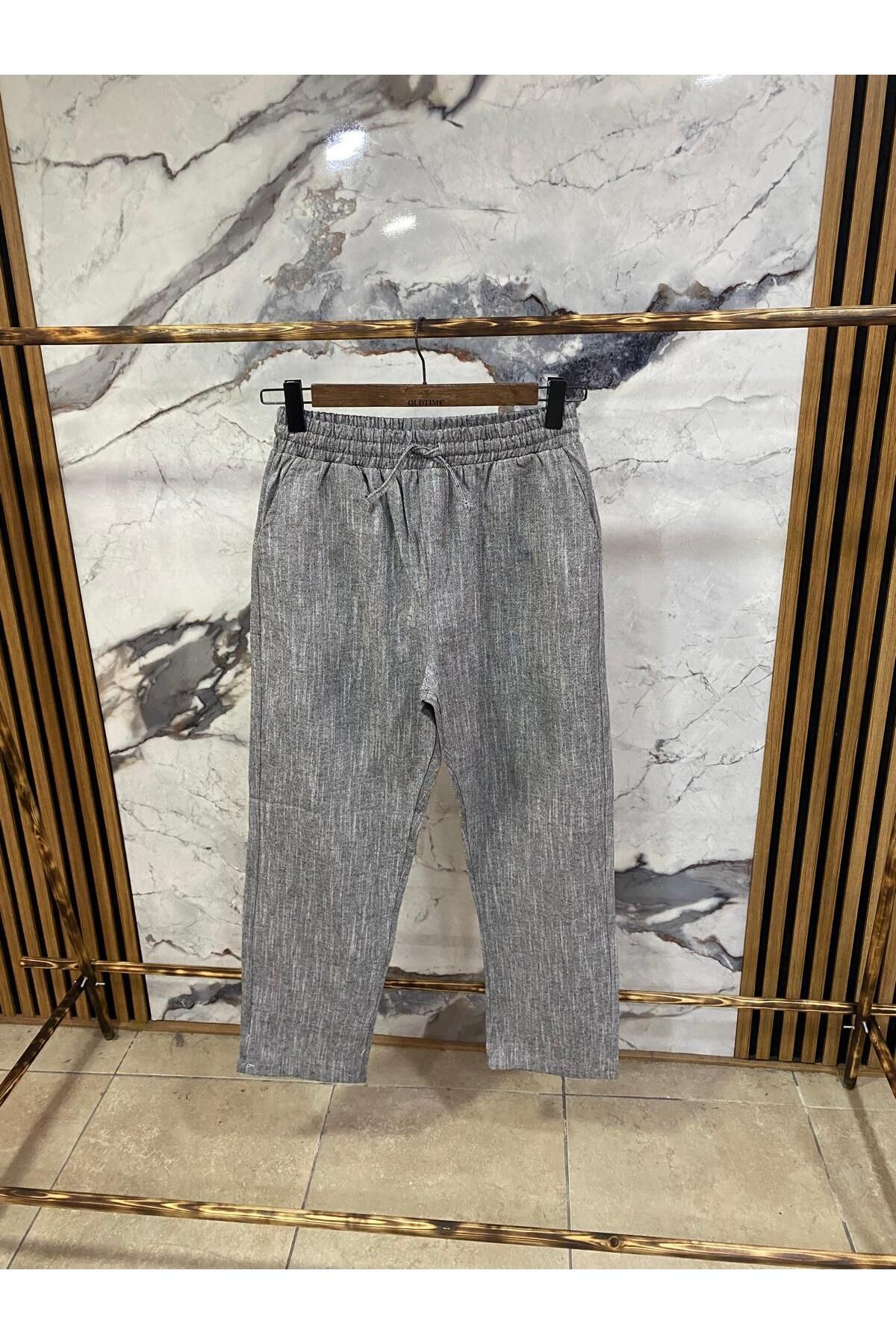 PASSWORD Erkek Beli Bağcıklı Pamuk Keten bagyy pantalon