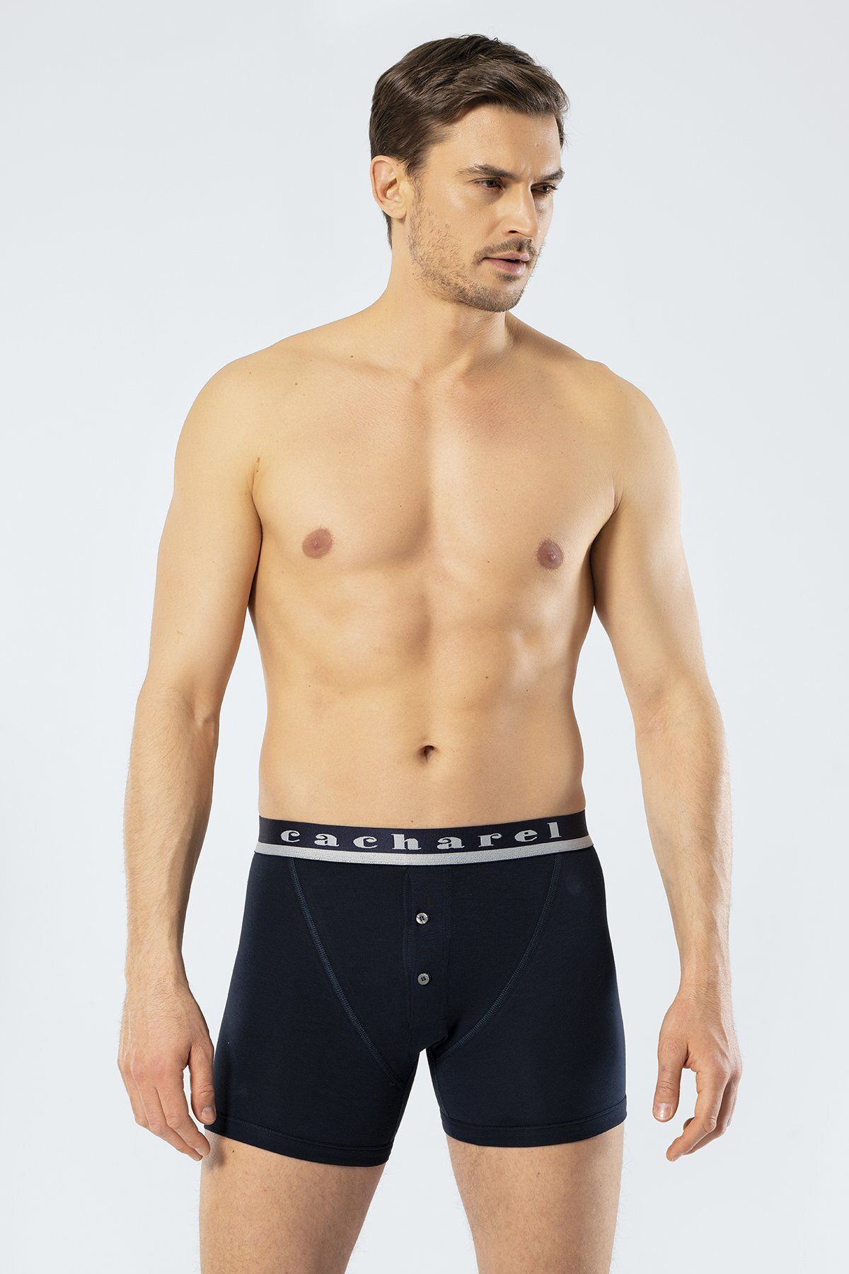 Cacharel Yazılı Düğmeli Erkek Boxer %95 pamuk %5 likralı