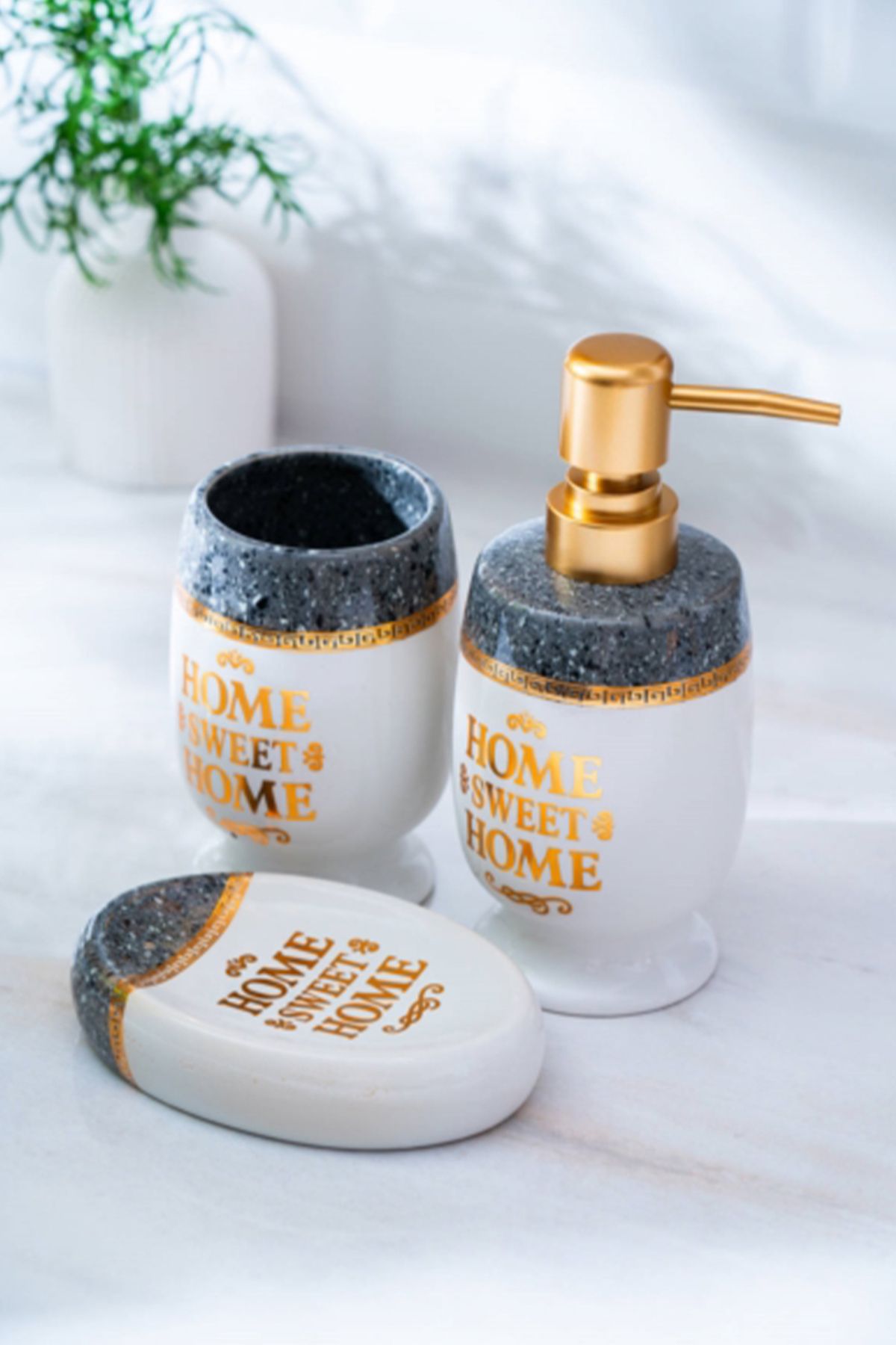 ACAR Home Sweet Home Jardin 3'lü Banyo Aksesuar Seti