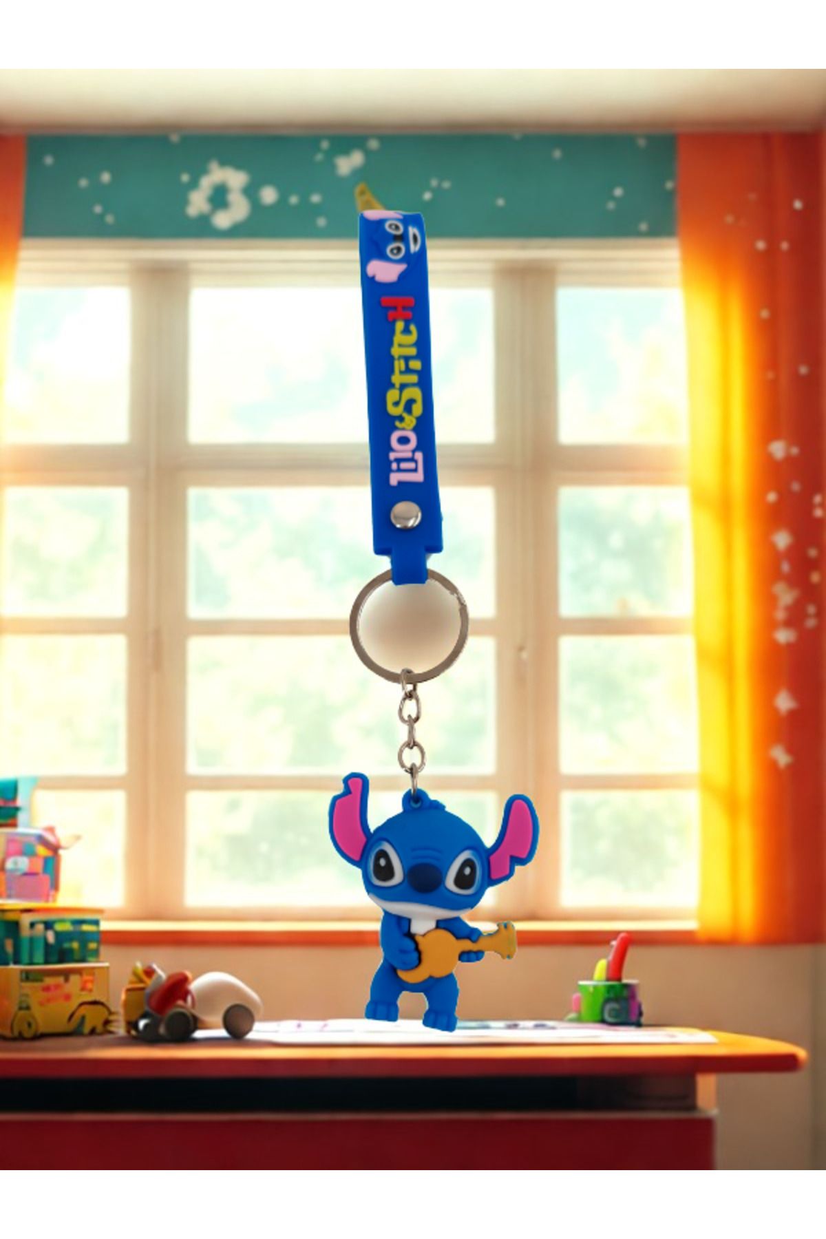Shuttle Park Unisex Özel Tasarım Stitch Figürlü Sevimli 3D Silikon Anahtarlık Hediye Aksesuar 1 Adet