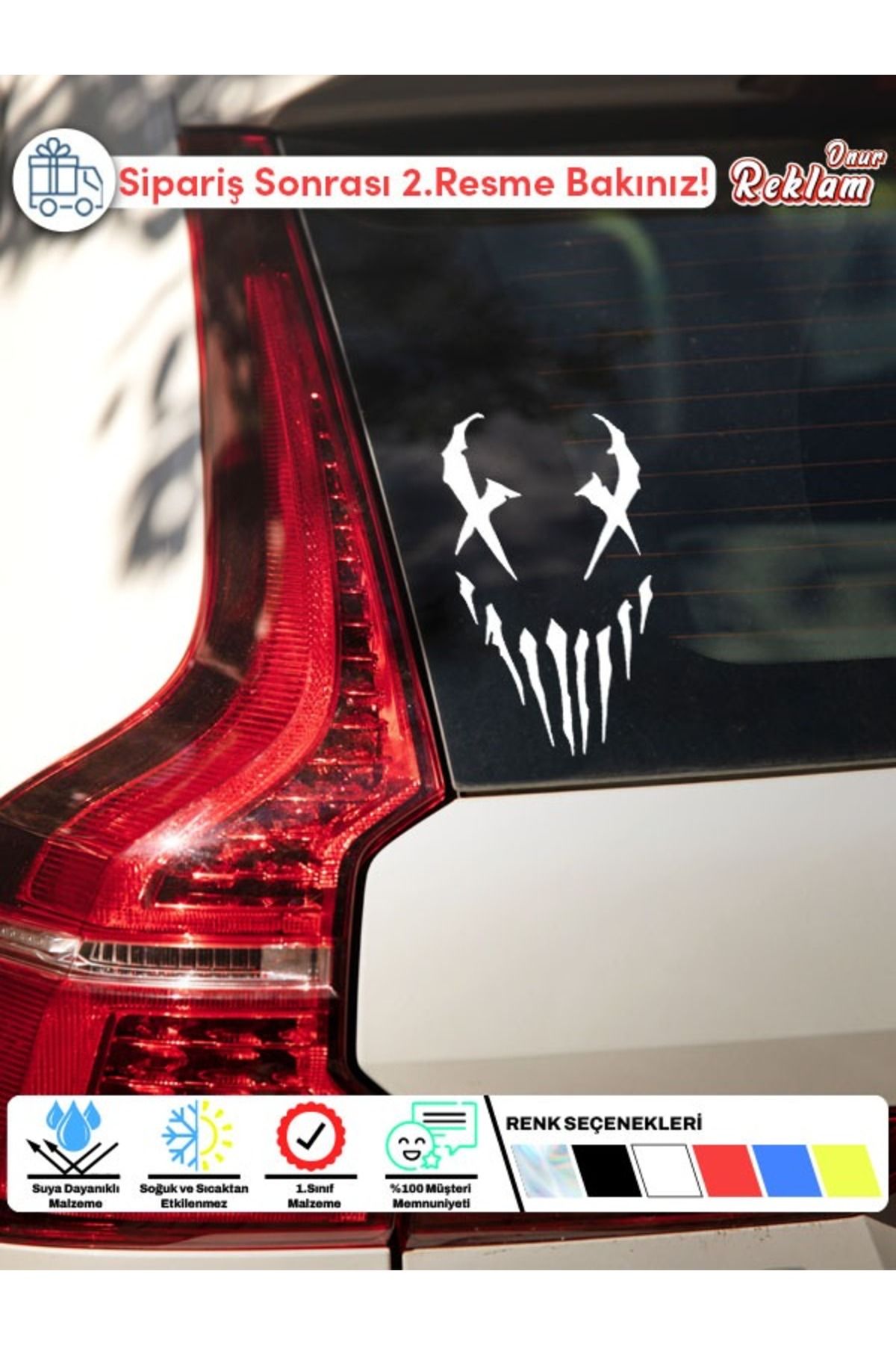 Onur Reklam X Gözlü Gülüş Sticker – Araba Camı Etiketi