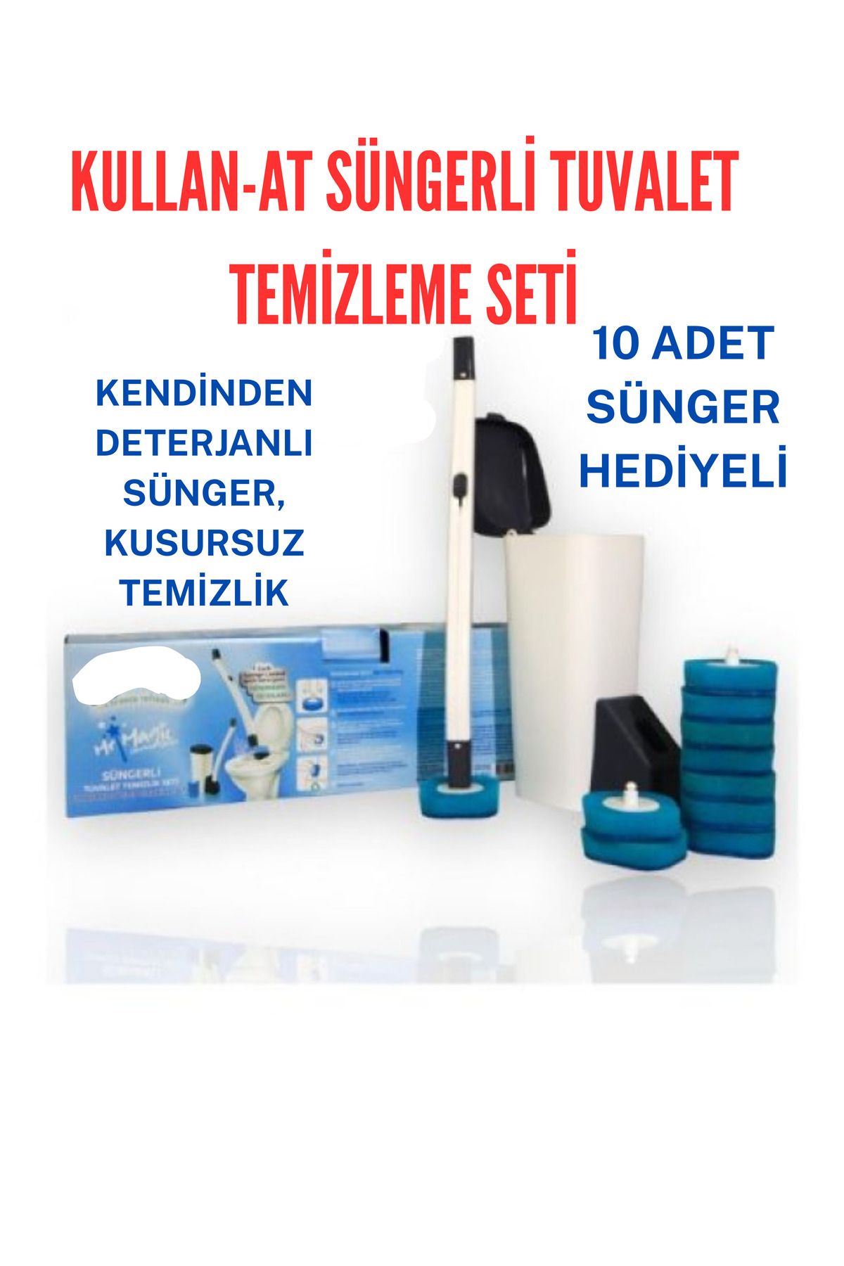 Vitastyle KULLAN AT SÜNGERLİ TUVALET TEMİZLEME SETİ *10 SÜNGERLİ