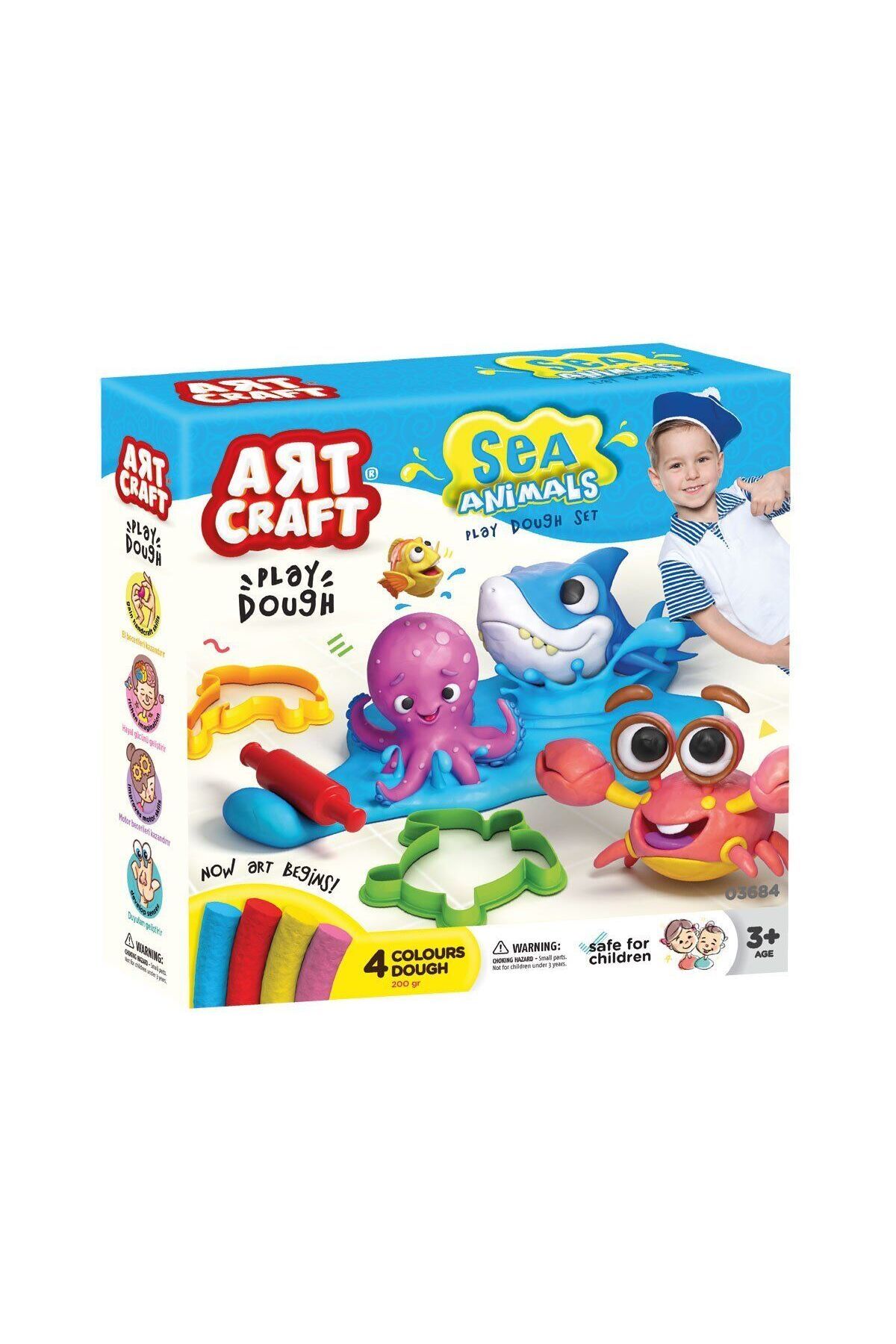 Easy Tedarik 03684 Art Craft Deniz Hayvanları Hamur Set 200 gr