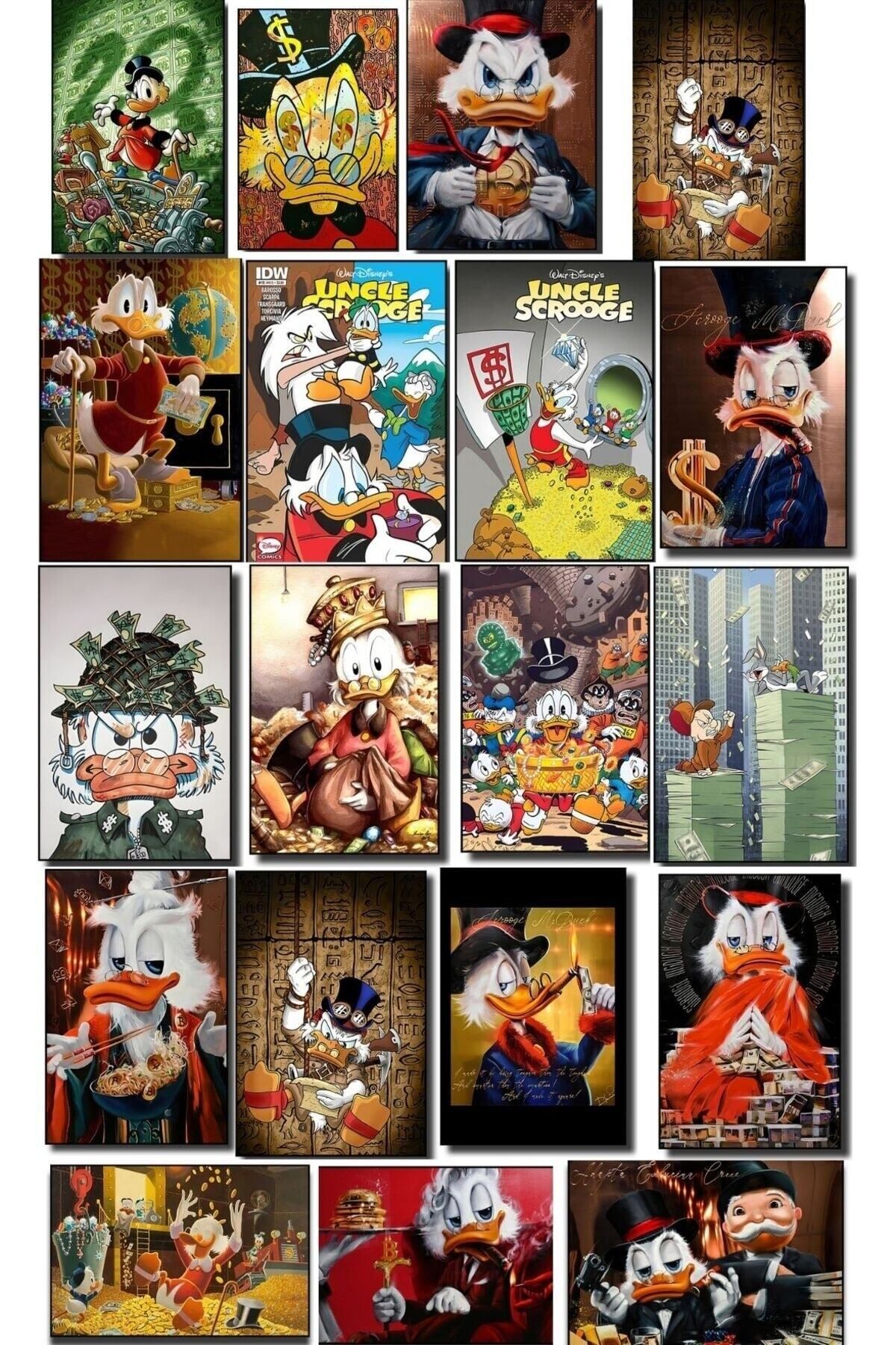 Elioure Retro Donald Duck karikatür 29'lu duvar posteri 10cm*15cm