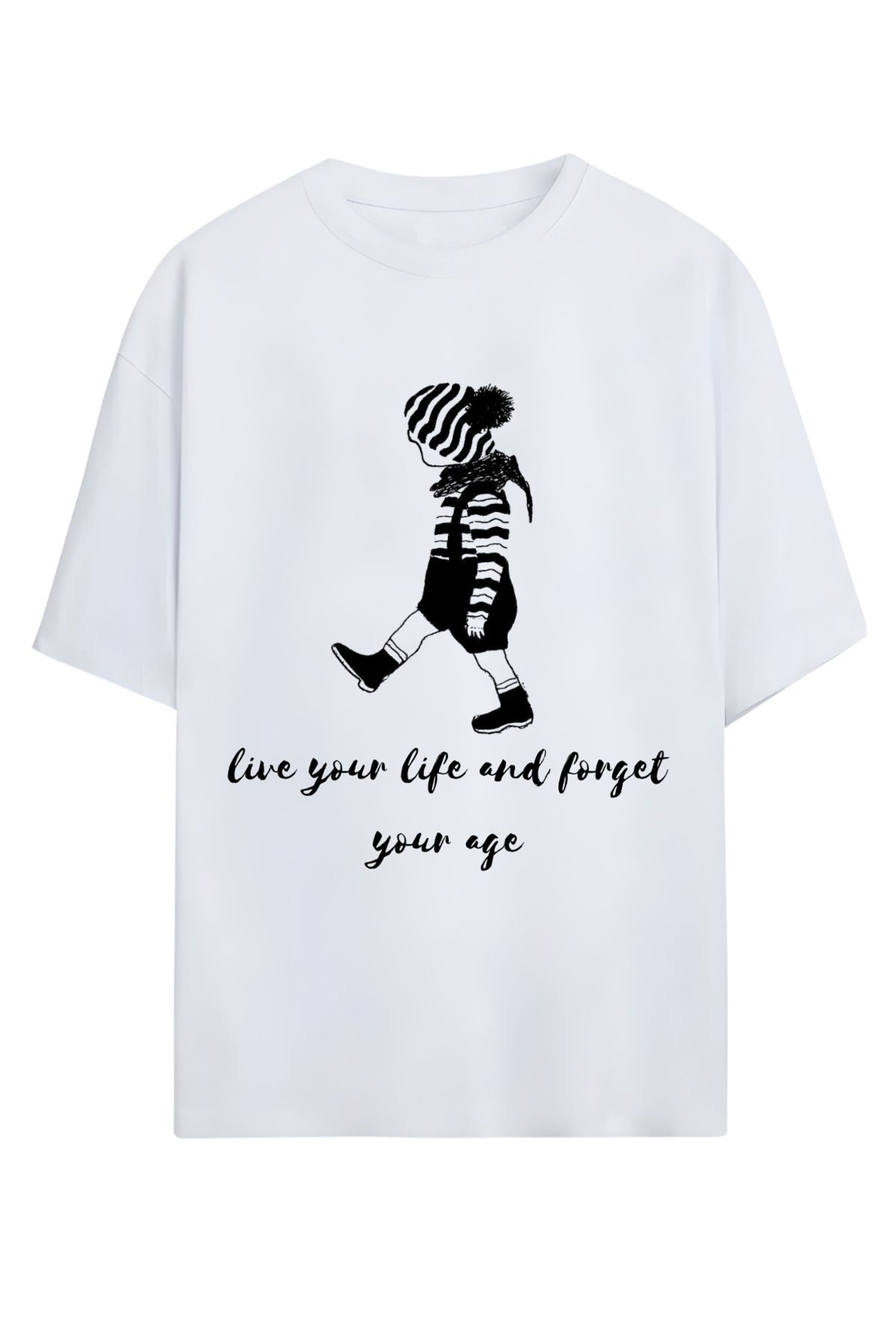 MAGORS GraffTee Unisex %100 Organik Pamuk Bisiklet Yaka Illustrasyon Baskılı Özel Tasarım T-shirt