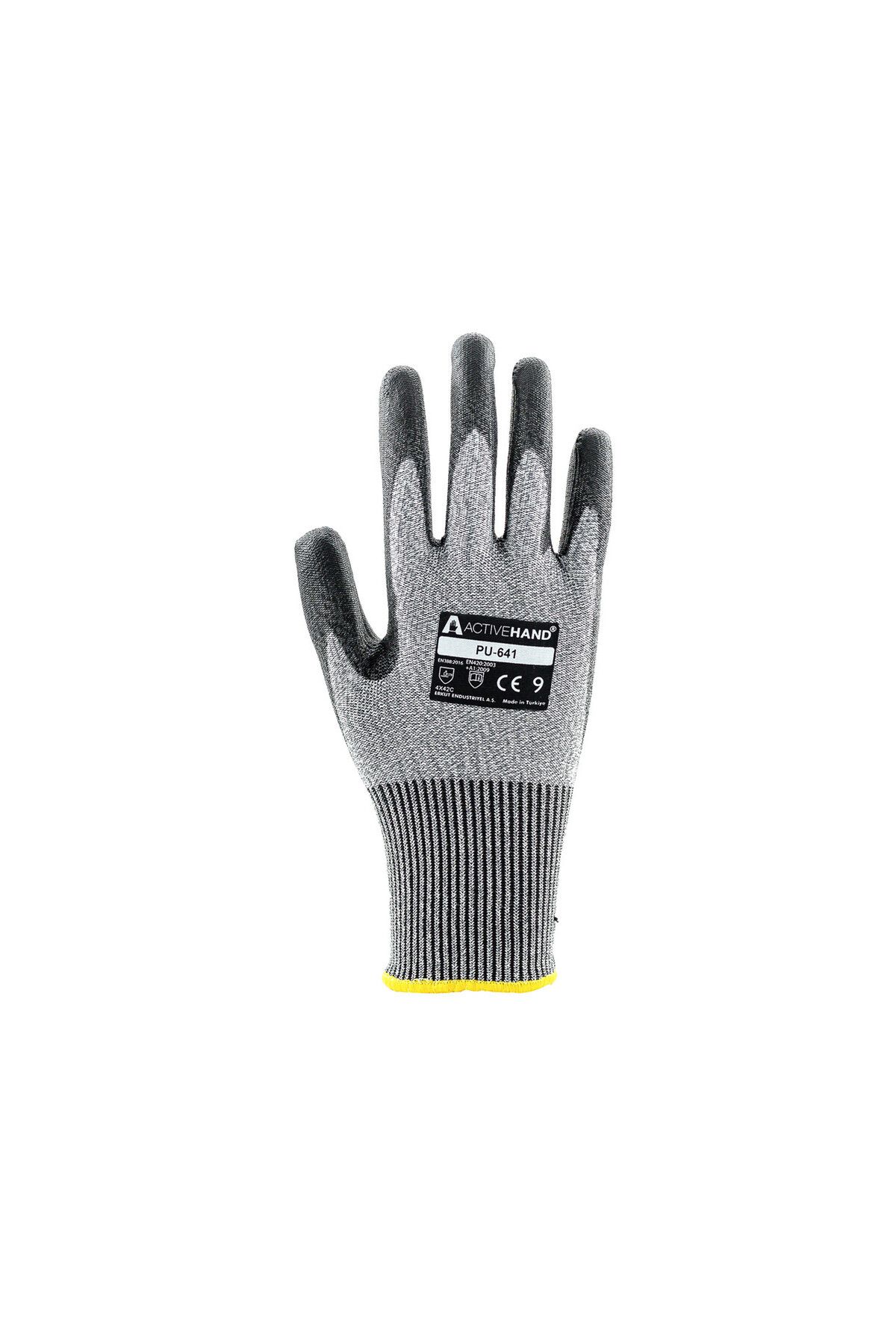 ACTIVEHAND PU 641 GR/SY NO:9 PU Kaplı Polietilen İplik Kesilmeye Dayanıklı Eldiven