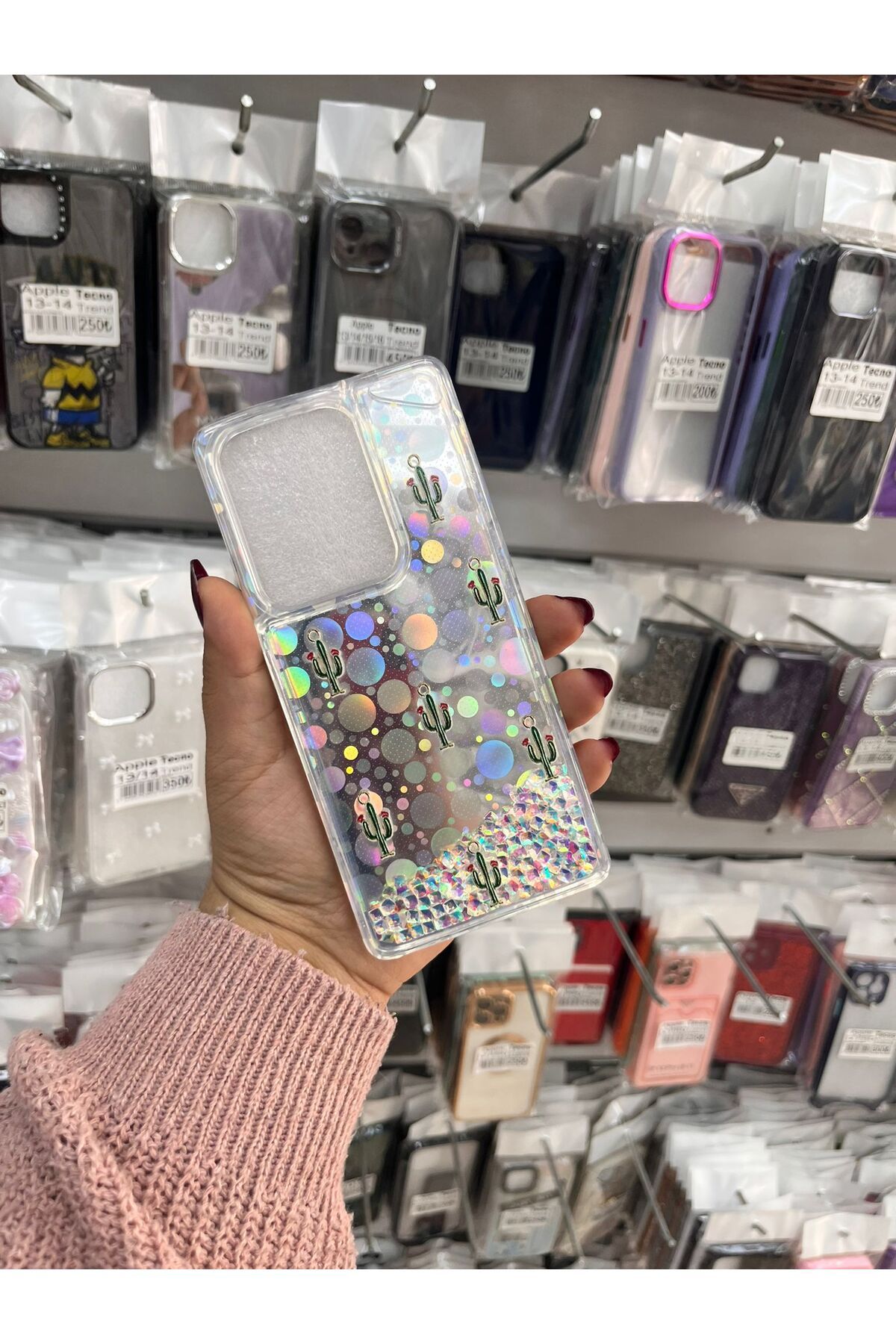 TECNOTREND Xiaomi Redmi Note 13 Pro 4g sıvı parıltılı Hologramlı şeffaf silikon kılıf