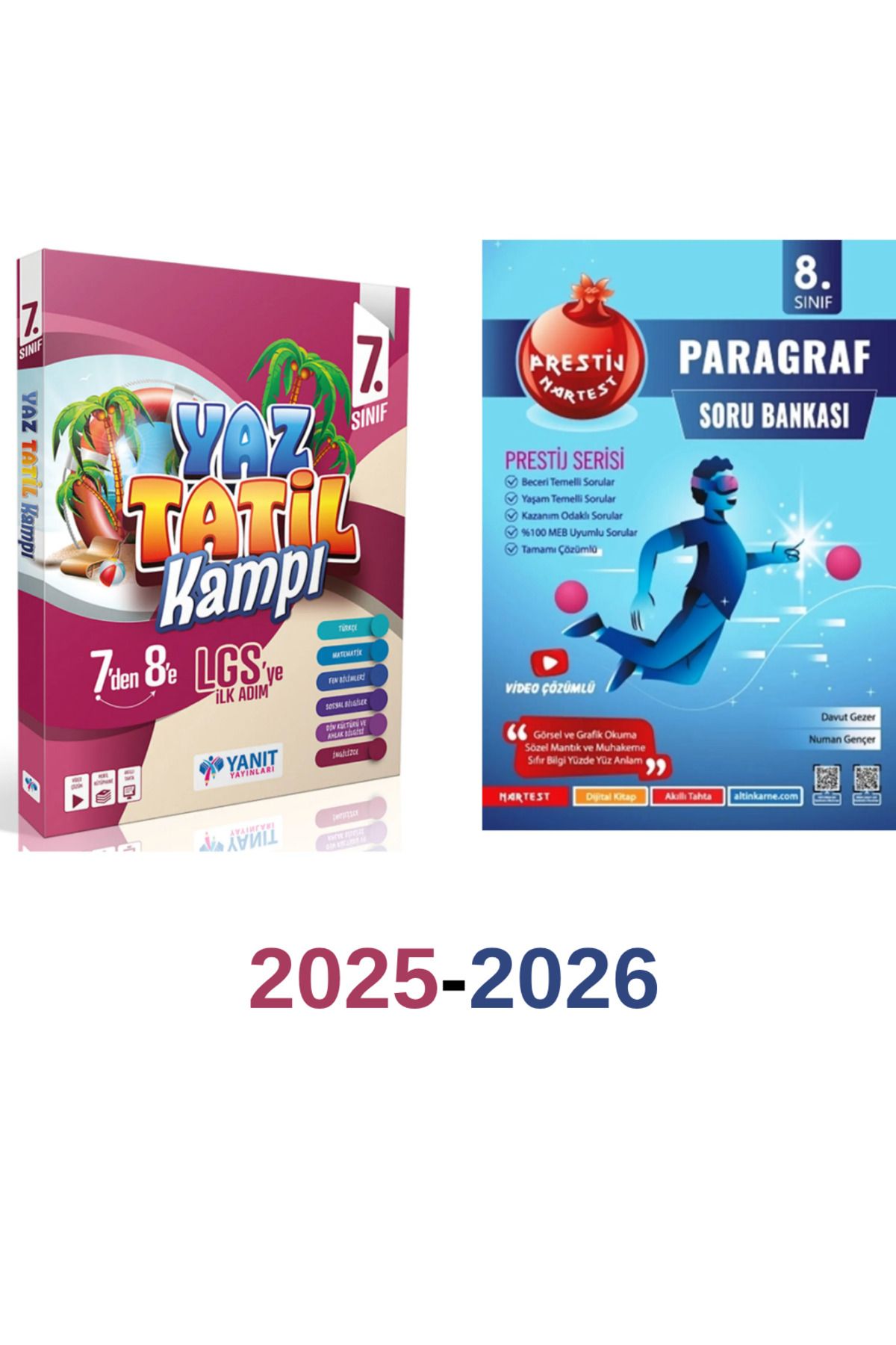 Yanıt Yayınları YANIT 7.SINIF YAZ TATİL KİTABI + NARTEST 8.SINIF PRESTİJ PARAGRAF SET 2025-2026