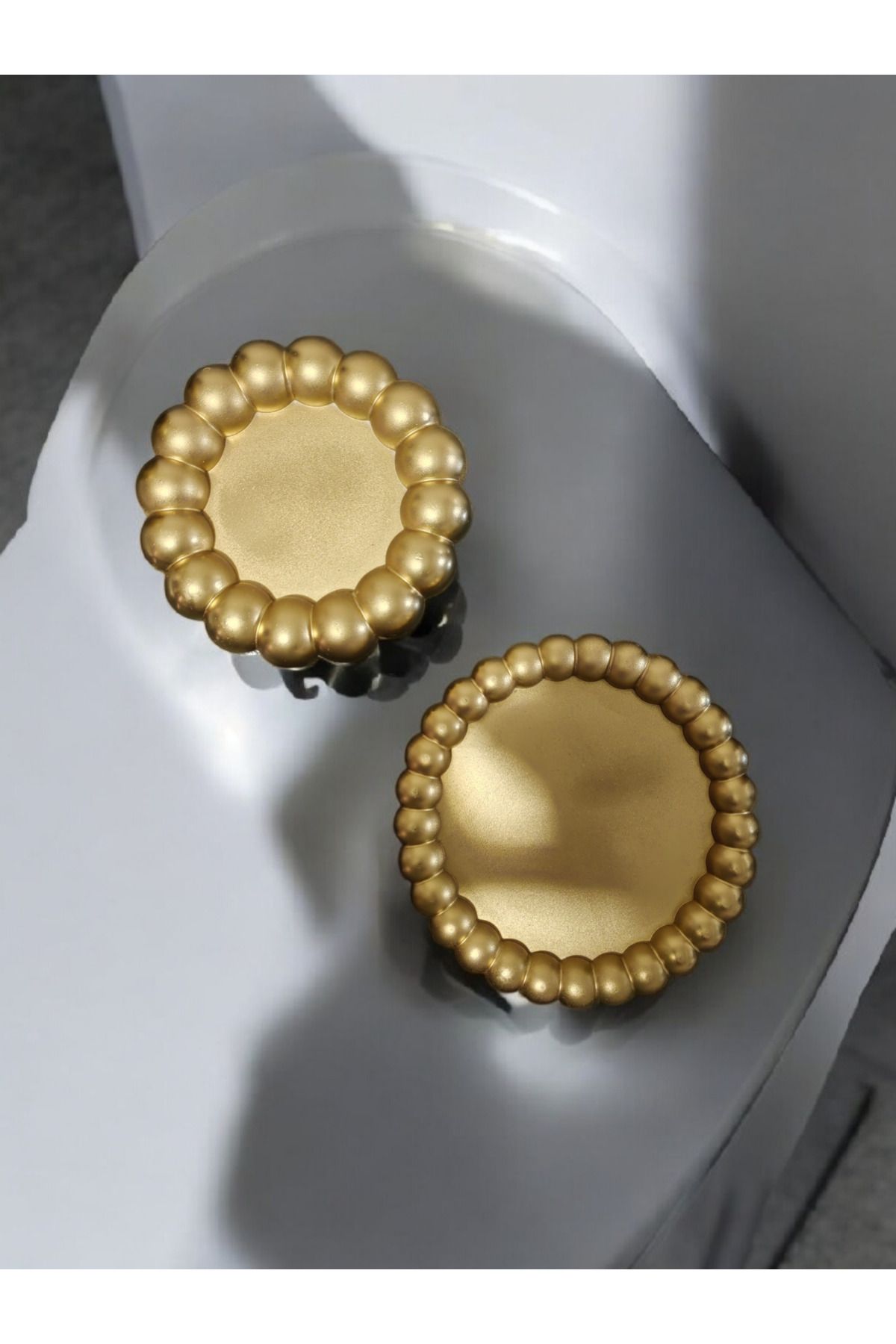 NocheLuz Dekoratif 2li Altın Bubble Set, Modern Takı Tabağı
