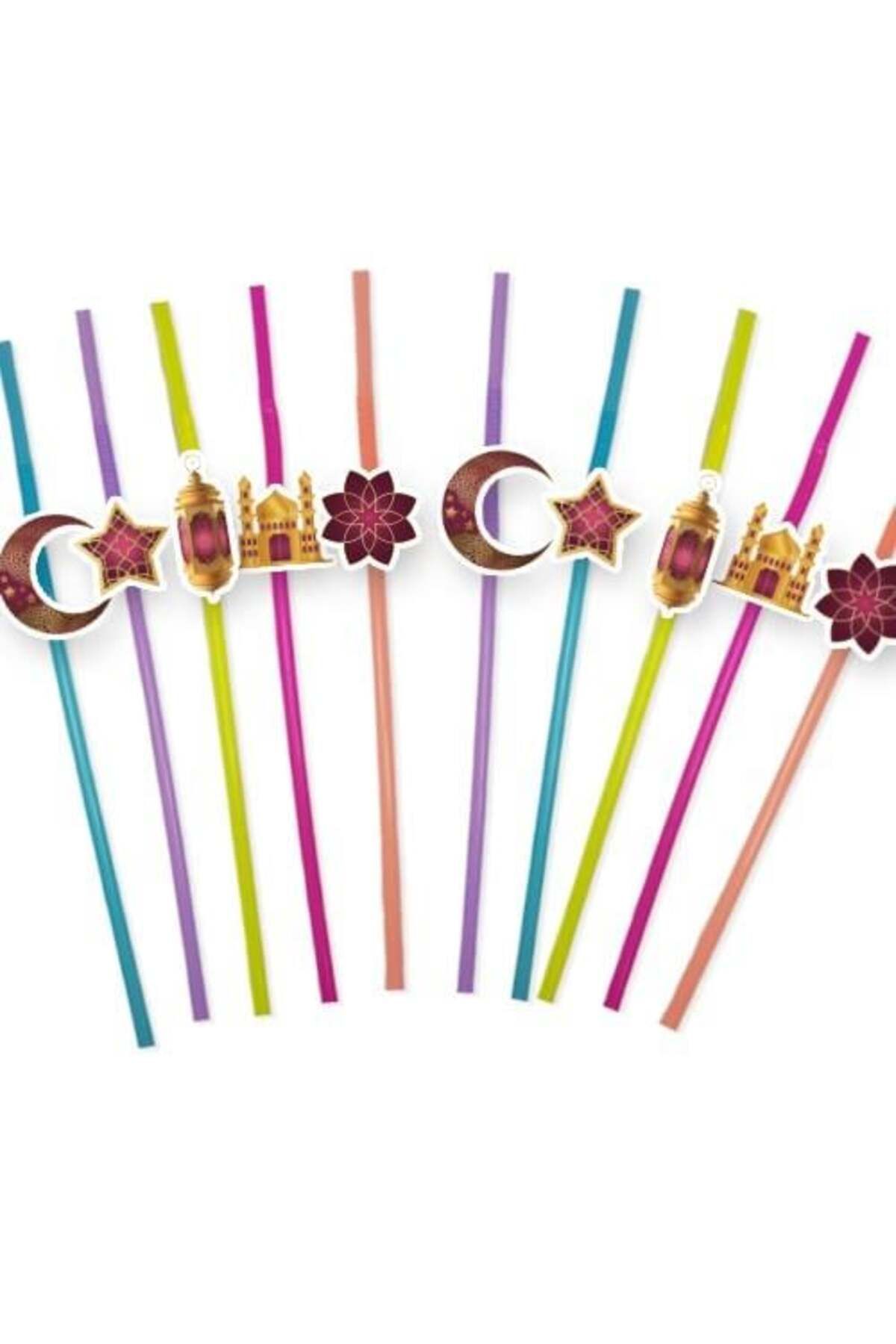 DODOMAR Pipet Ramazan ve dini temalı pipet 10 lu artistik pipet Bordo