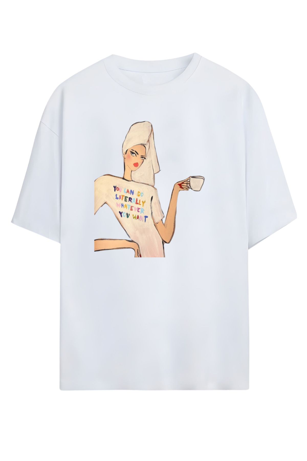 MAGORS GraffTee Unisex %100 Organik Pamuk Bisiklet Yaka Illustrasyon Baskılı Özel Tasarım T-shirt