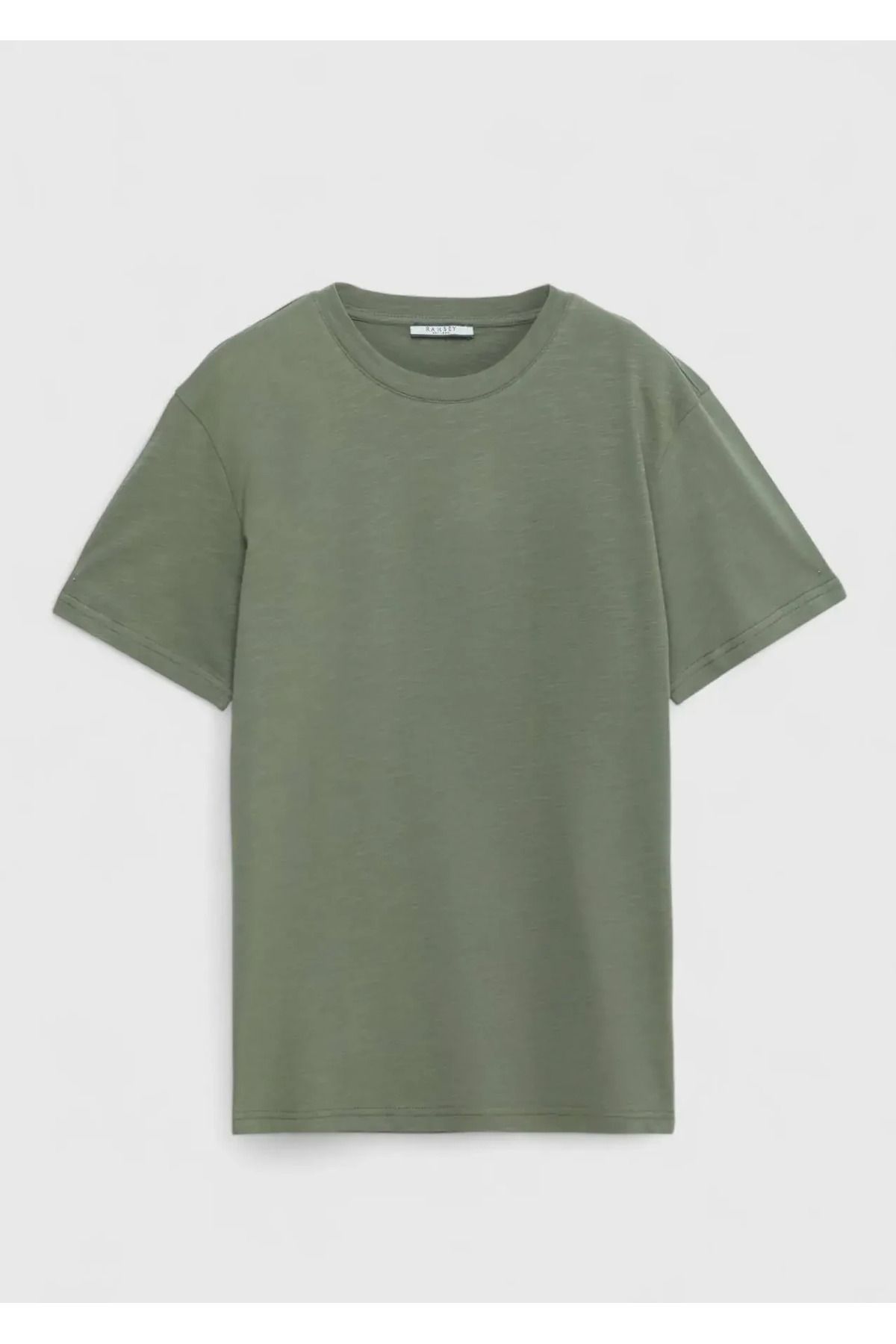 Ramsey Haki Bisiklet Yaka %100 Pamuk T-Shirt